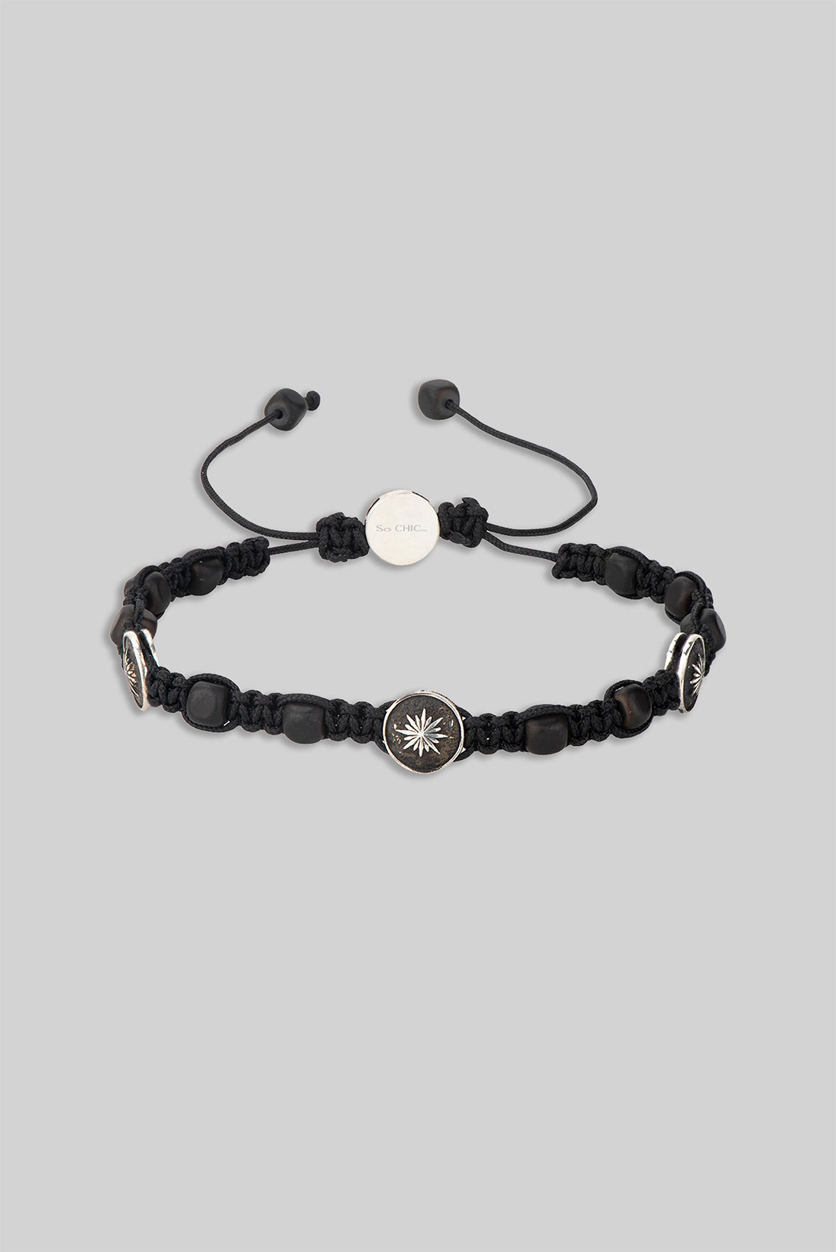 Hematit Taşlı Kutup Yıldızı Figürlü Gümüş Erkek Bileklik 07273619999