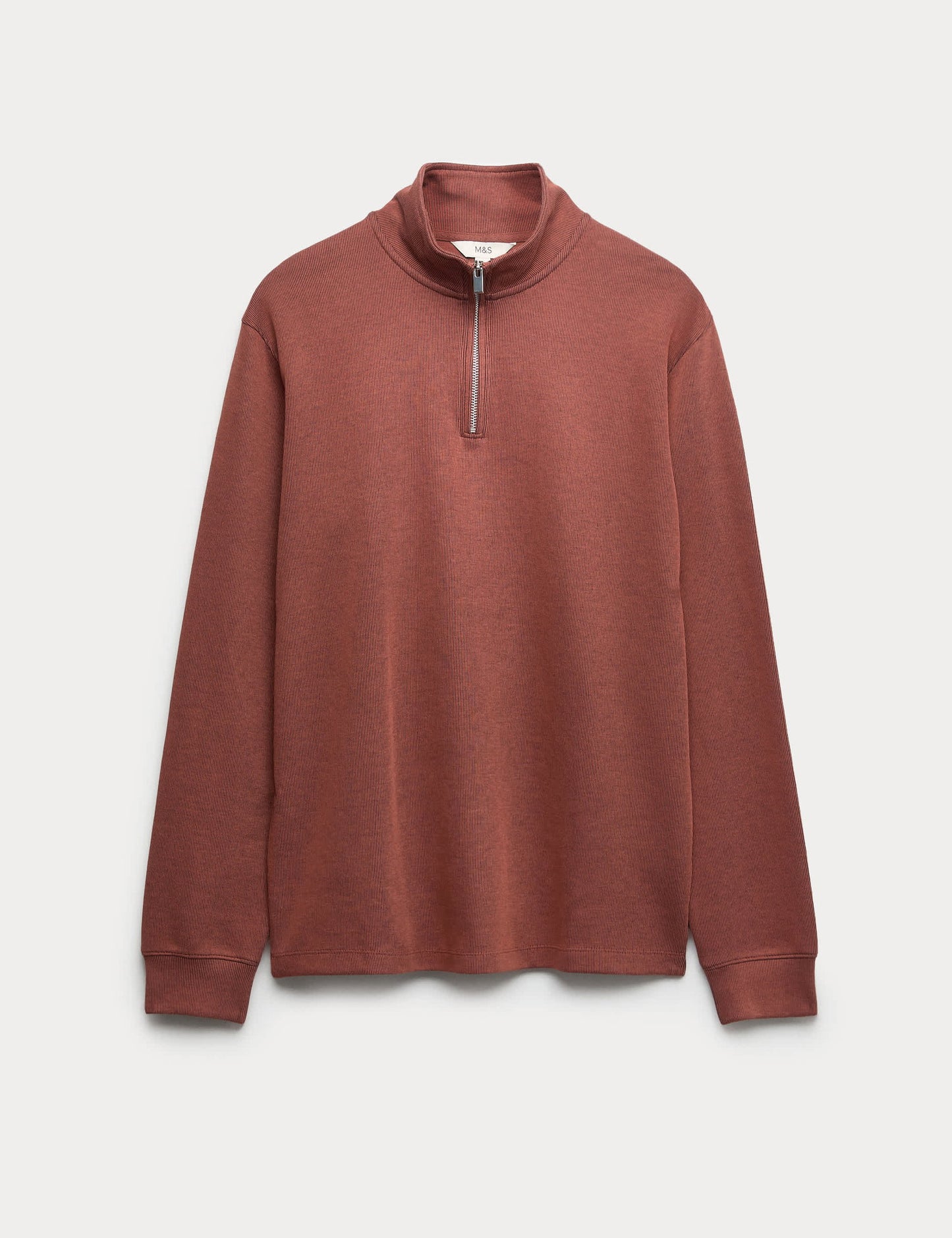 Pamuklu Karışımlı Yarım Fermuarlı Sweatshirt