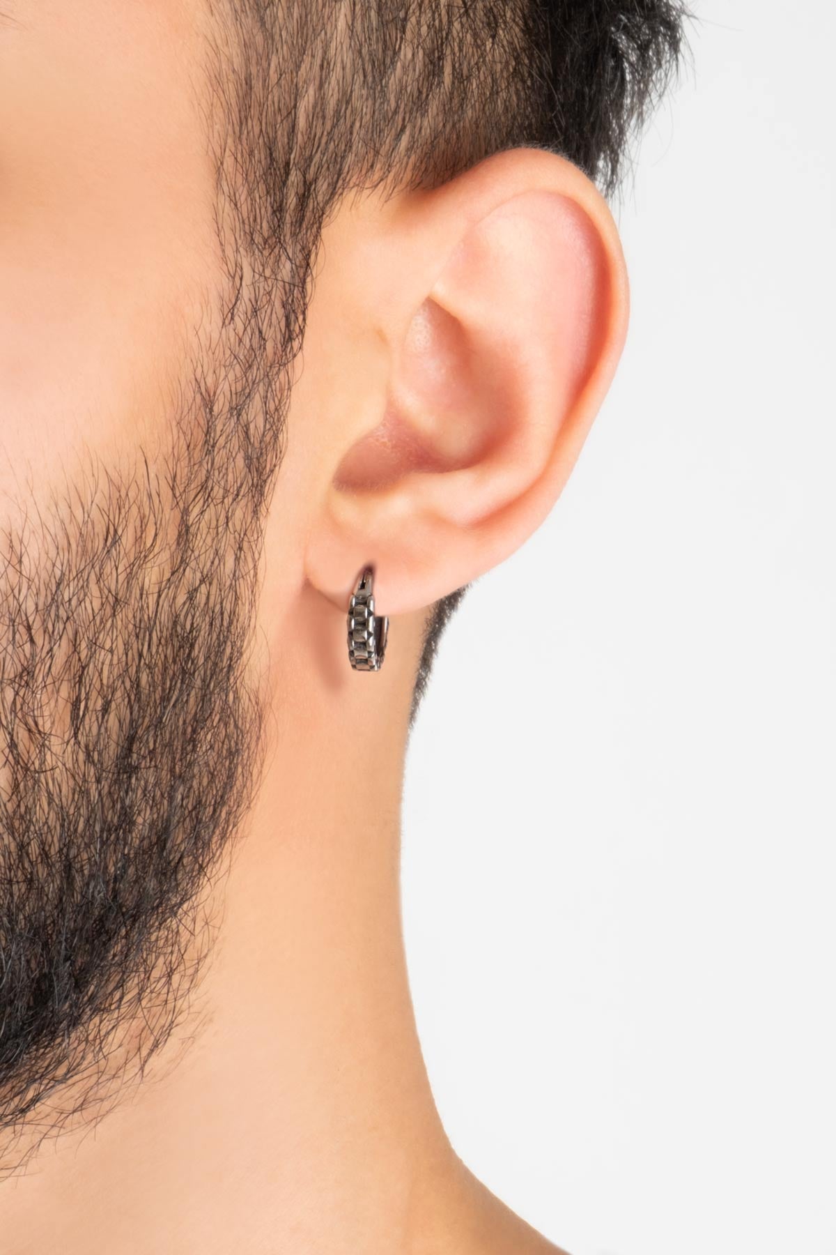 Klasik Metalik Dizayn Çelik Erkek Küpe 02435839999