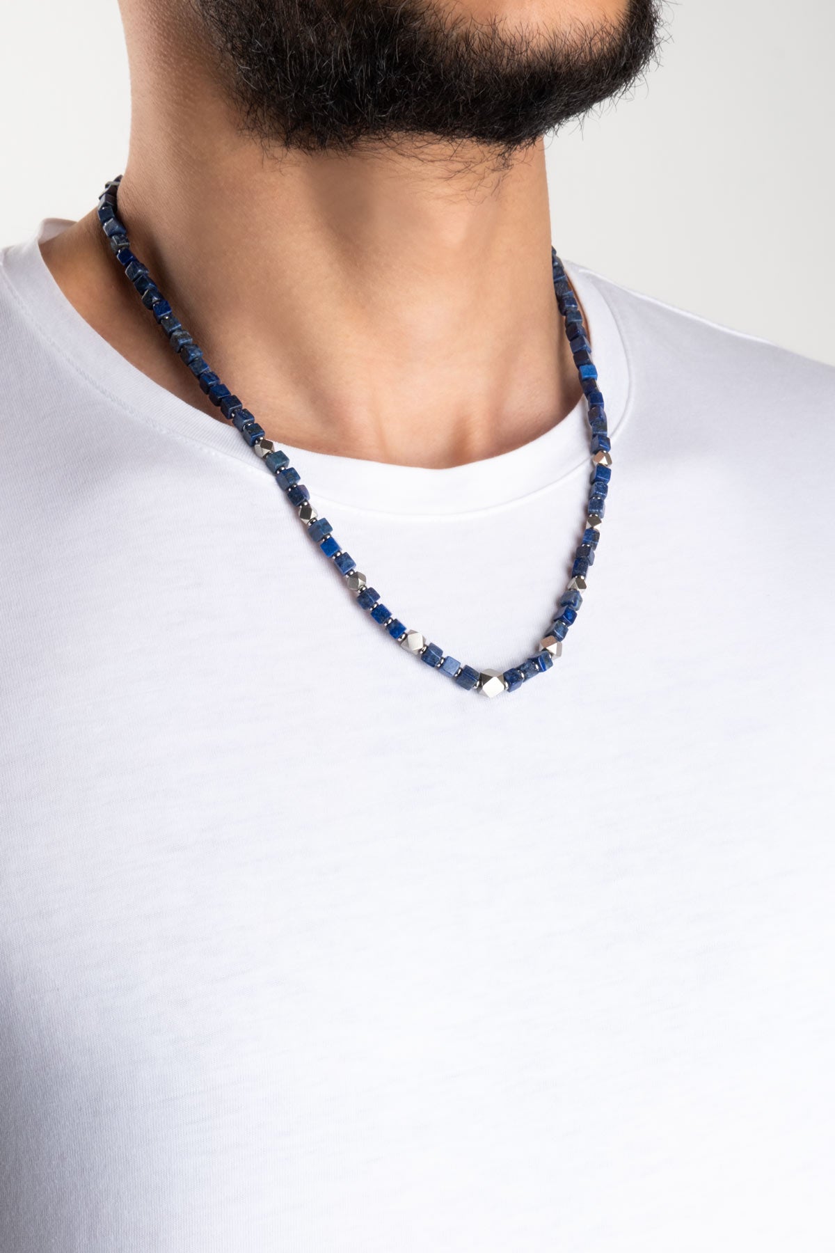 Lapis Taşlı 55 Cm Çelik Erkek Kolye 02438131255