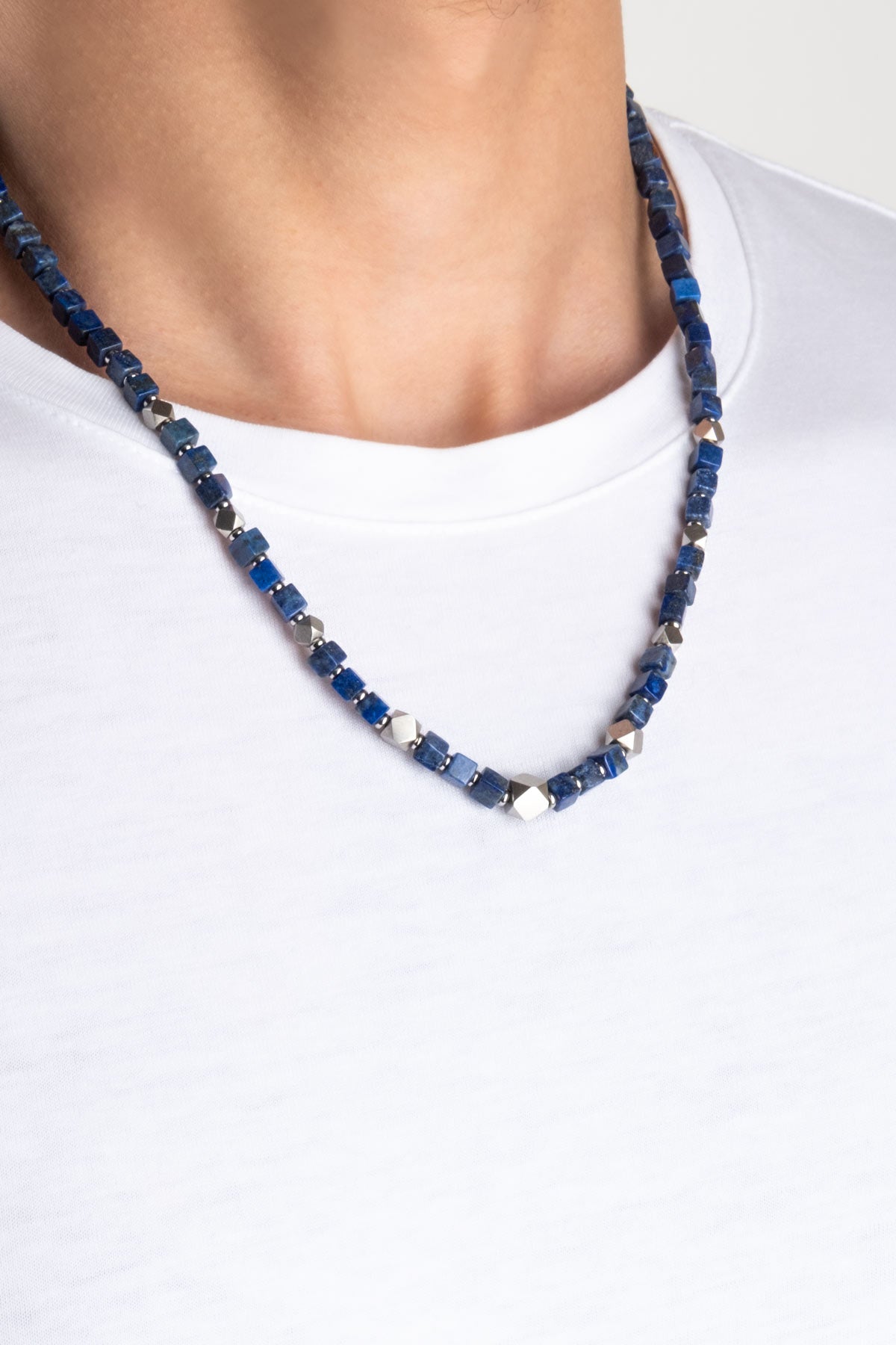 Lapis Taşlı 55 Cm Çelik Erkek Kolye 02438131255