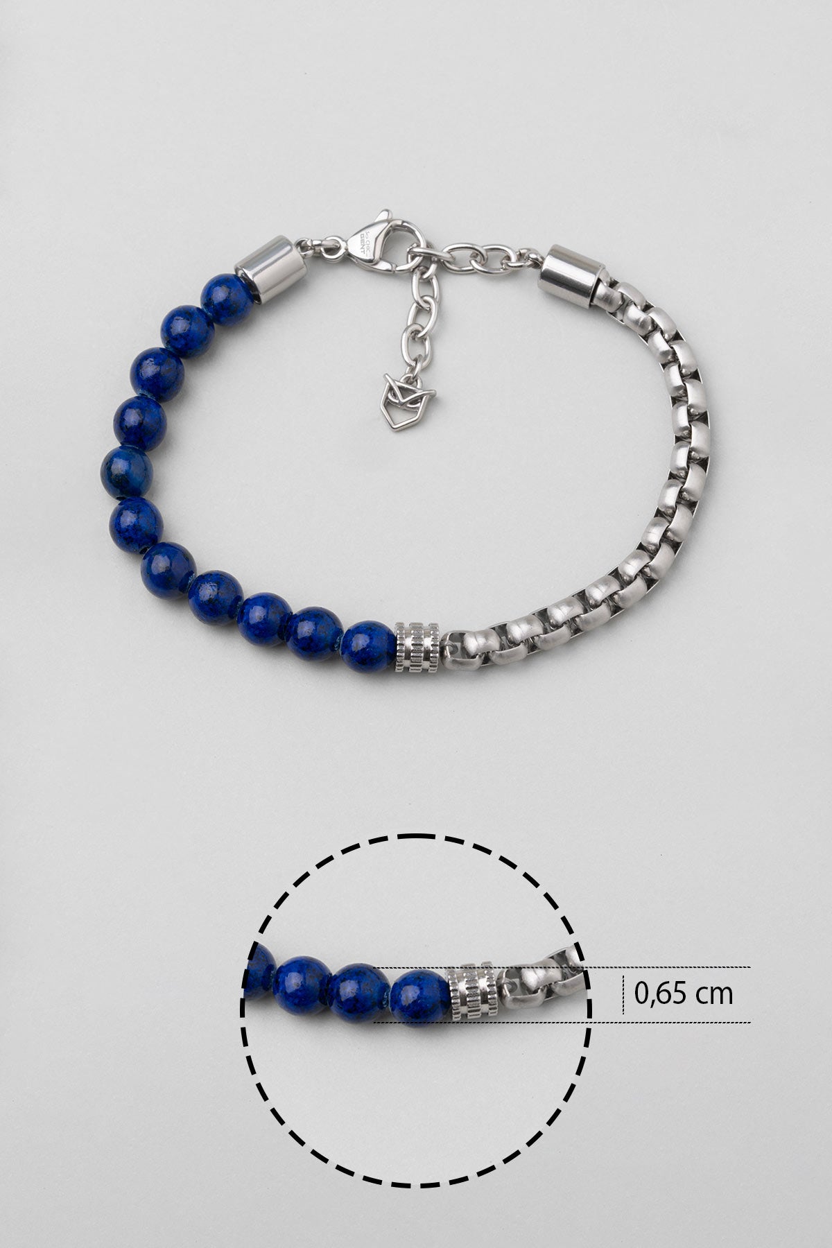 Lapis Taşlı 22 Cm Çelik Erkek Bileklik 02439750599