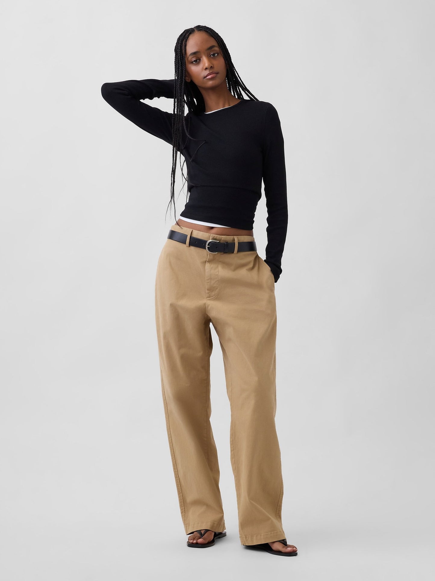 Siyah Modern Fitilli T-shirt