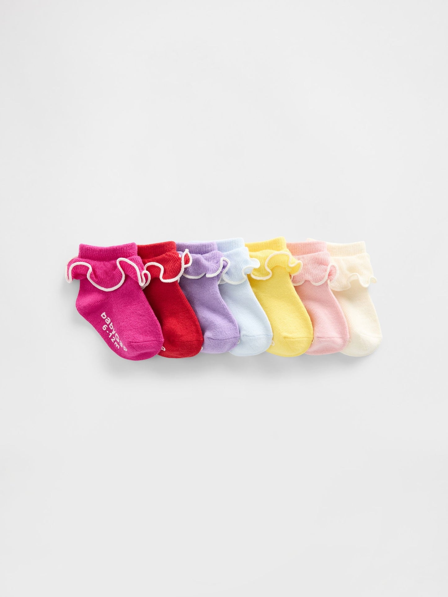 Çok Renkli Ruffle Ankle Çorap (7'li)