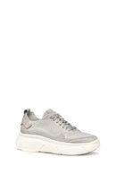 Geox Kadın Gri D Nebula 2.0 X A - Knit.tex + Su Bağcıklı Kumaş Sneaker