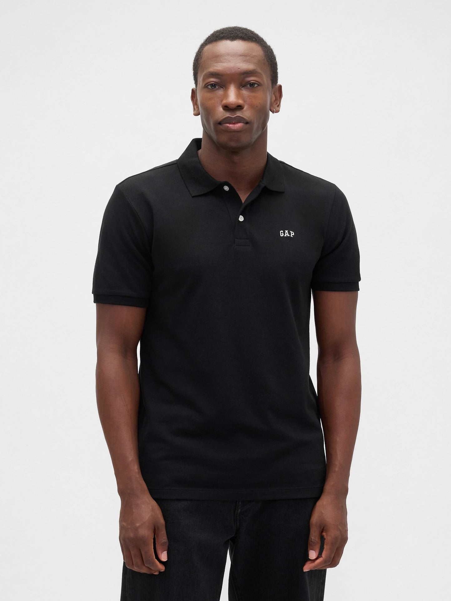 Siyah Stretch Pique Polo T-shirt (3’lü)
