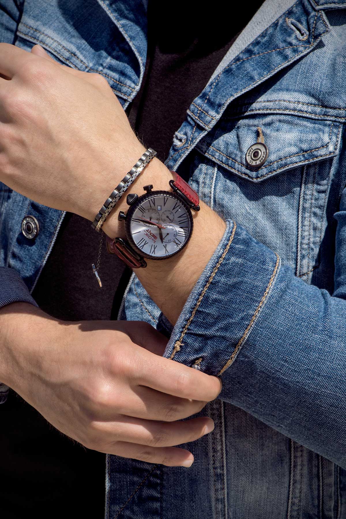 Hematit Taşlı Antik Gümüş Erkek Bileklik 07273629999