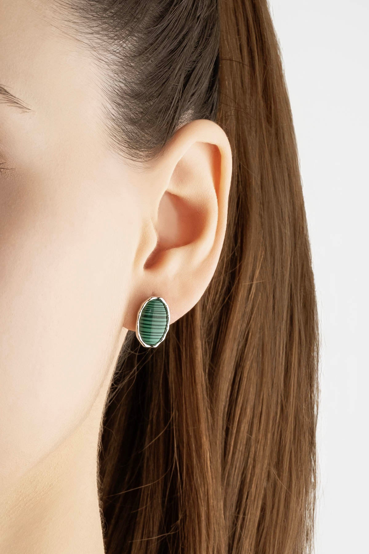 Mirror 18 Ayar Beyaz Altın Kaplama Gümüş Küpe 07299340499