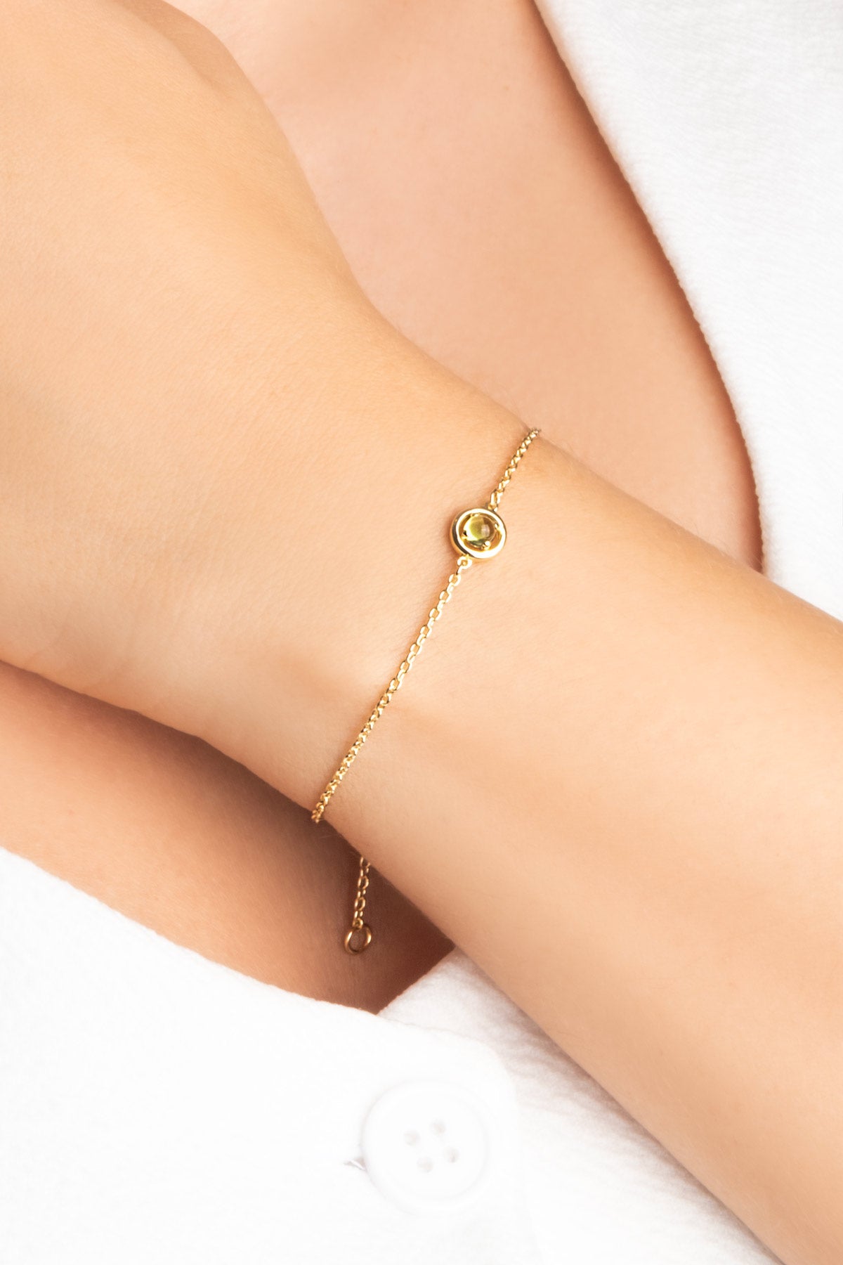 Peridot Serüveni 18 Ayar Sarı Altın Kaplama 19 Cm Gümüş Bileklik 07303220444