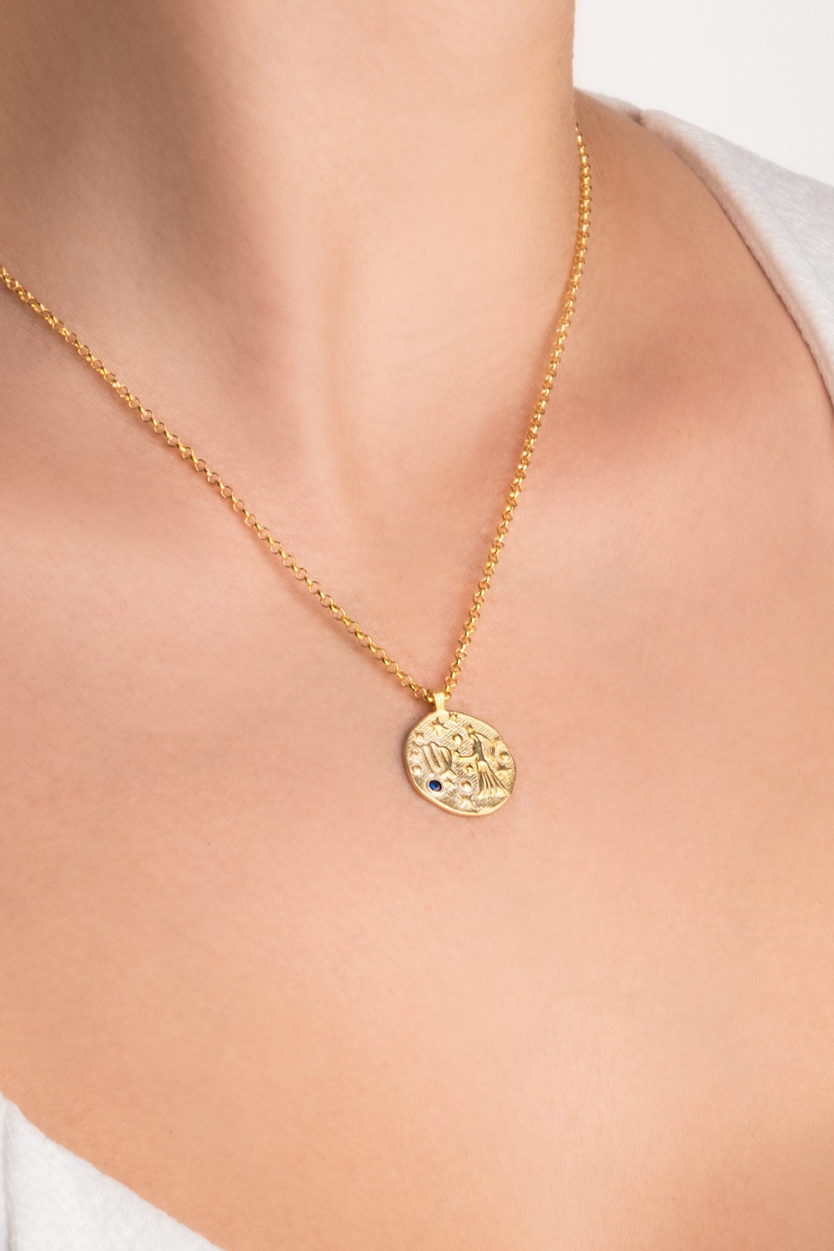 Başak Burcu 18 Ayar Sarı Altın Kaplama 45 Cm Gümüş Kolye 07310451244