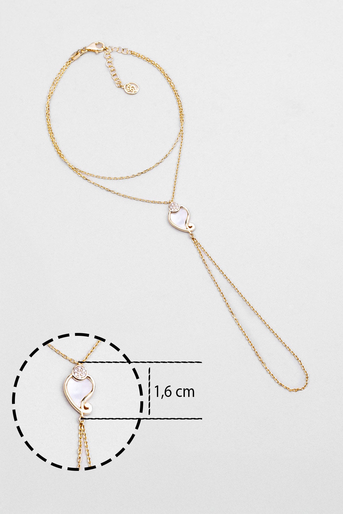 Sedef Masalı 18 Ayar Beyaz Altın Kaplama 19 Cm Gümüş Şahmeran 07310694644