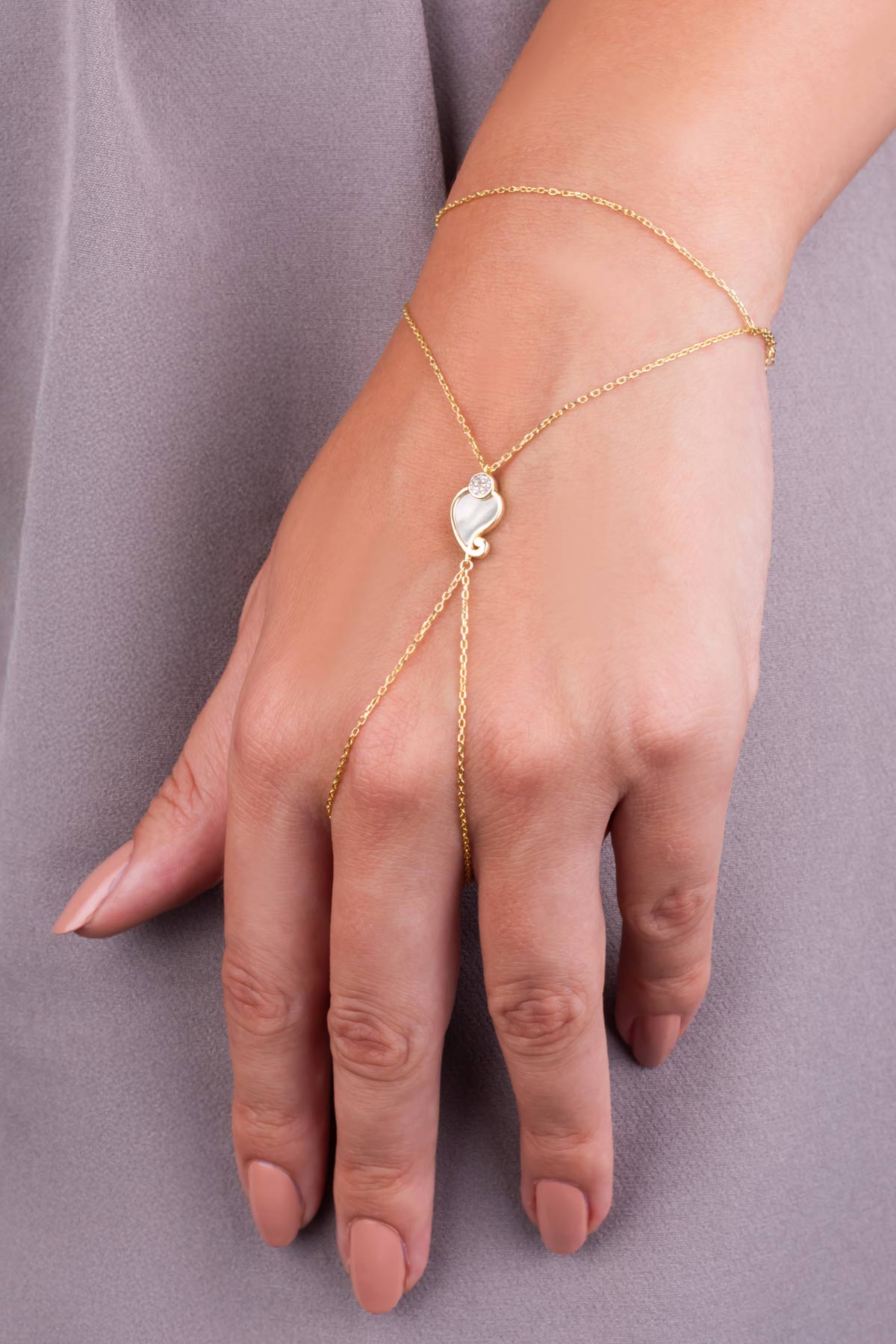 Sedef Masalı 18 Ayar Beyaz Altın Kaplama 19 Cm Gümüş Şahmeran 07310694644