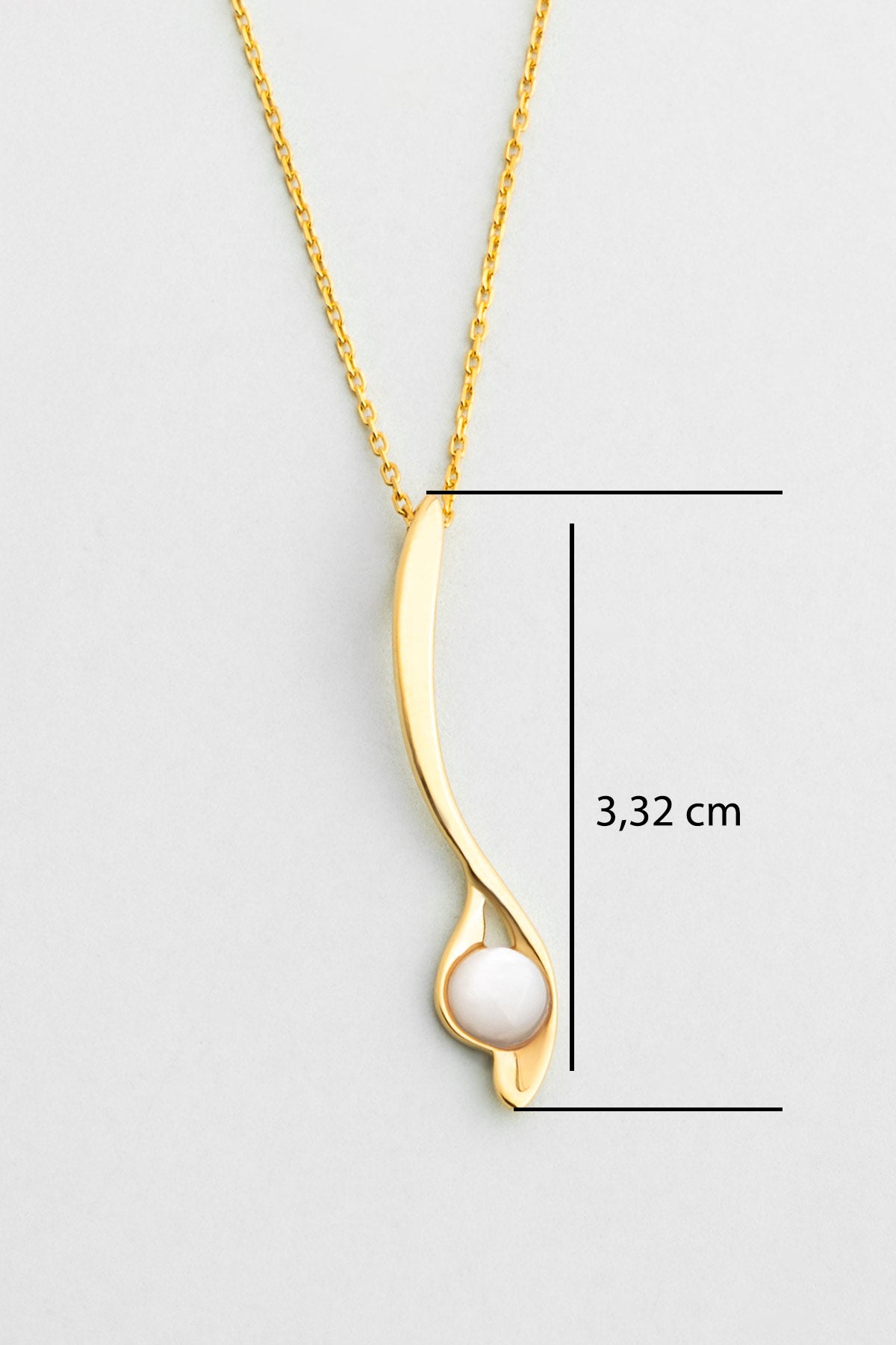 Sedef Melodisi 18 Ayar Sarı Altın Kaplama 42 Cm Gümüş Kolye 07314244644