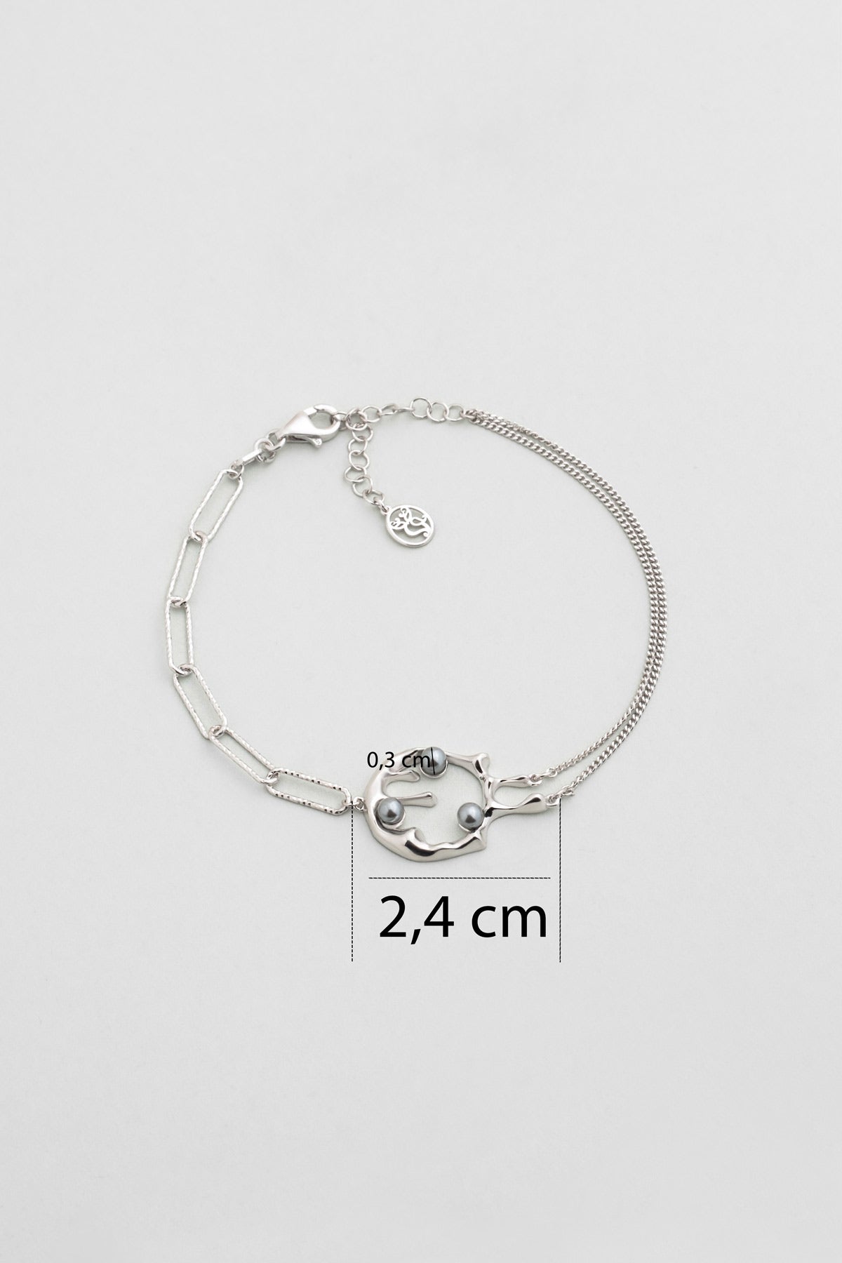 Esmeralda 18 Ayar Beyaz Altın Kaplama 19 Cm Gümüş Inci Bileklik 07316046099