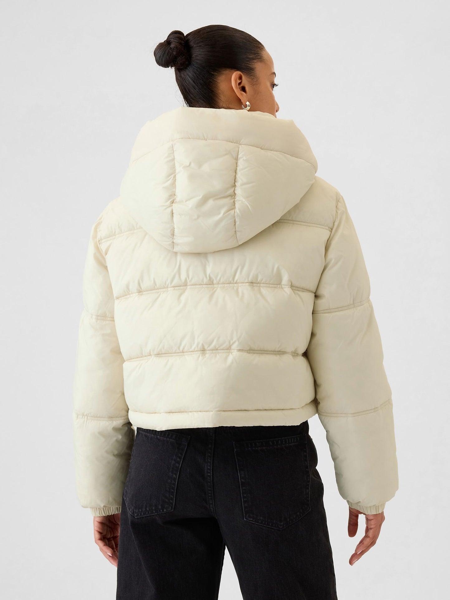 Kırık Beyaz Primaloft® P.u.r.e.™ Gap Logo Heavyweight Puffer Şişme Mont