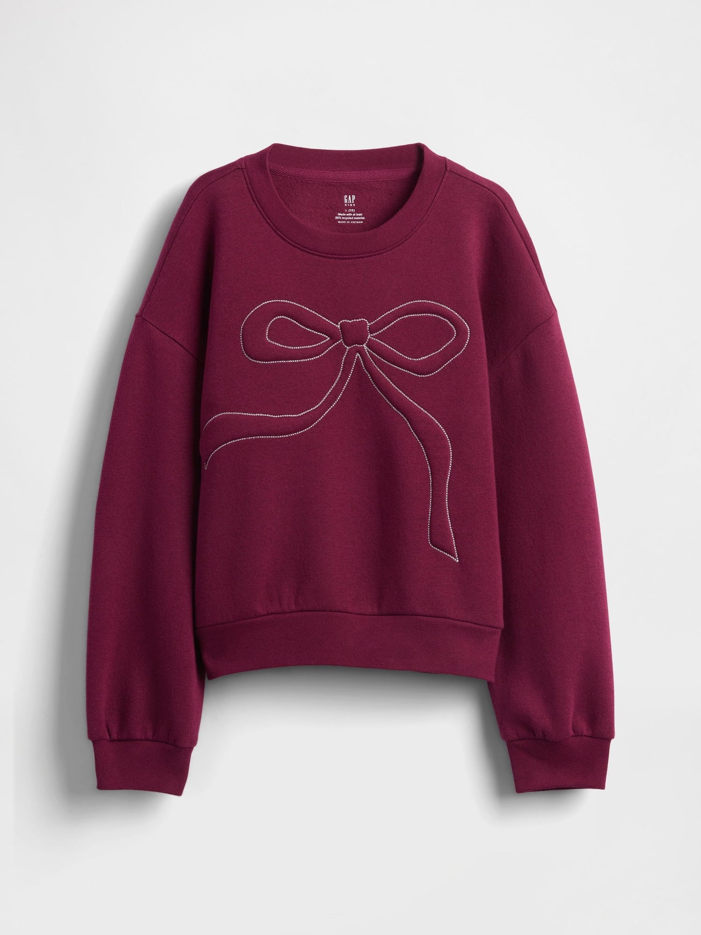 Bordo Süslü Dolman Sweatshirt