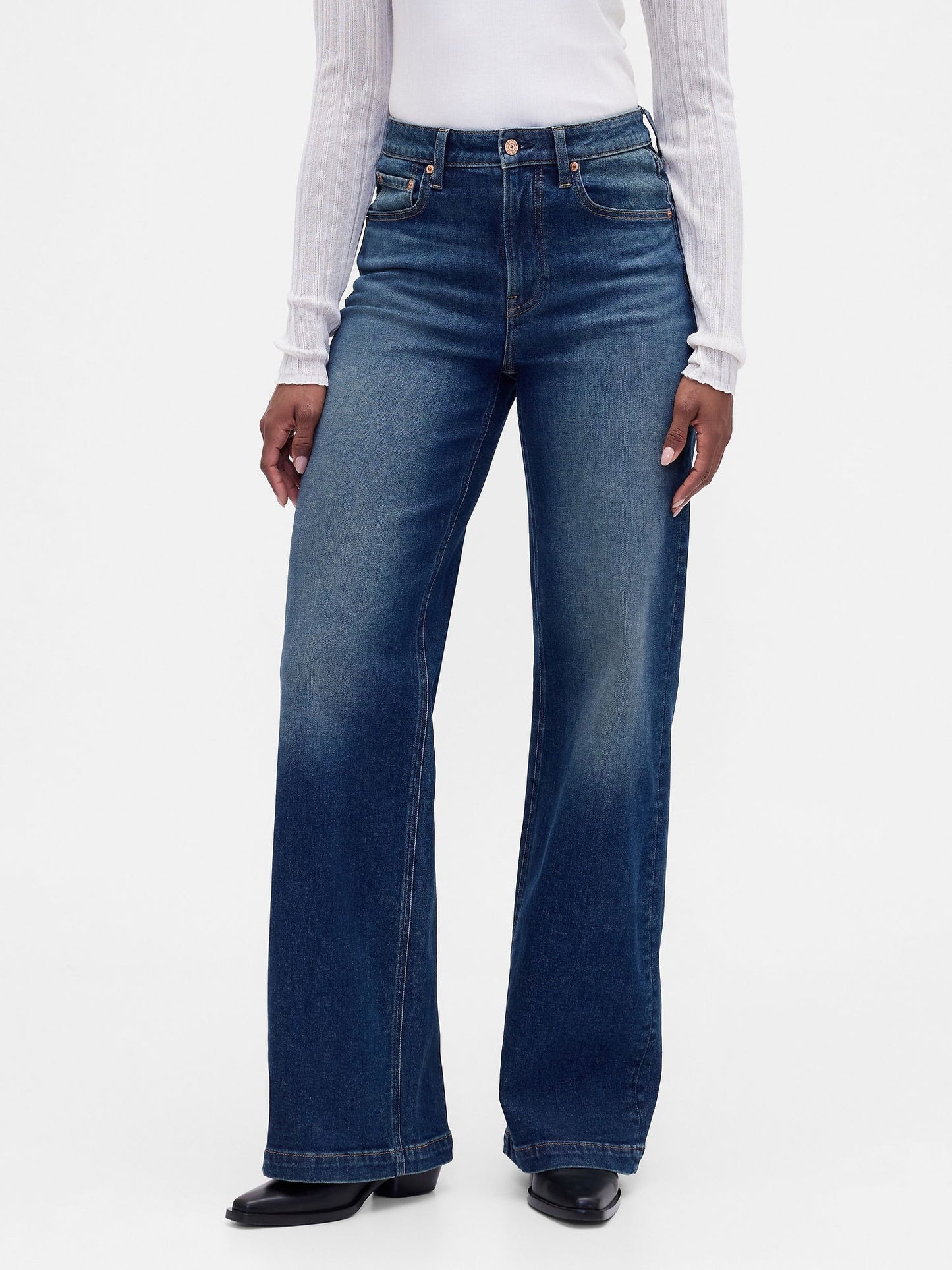 Mavi Curvy High Rise Stride Wide-leg Jean Pantolon