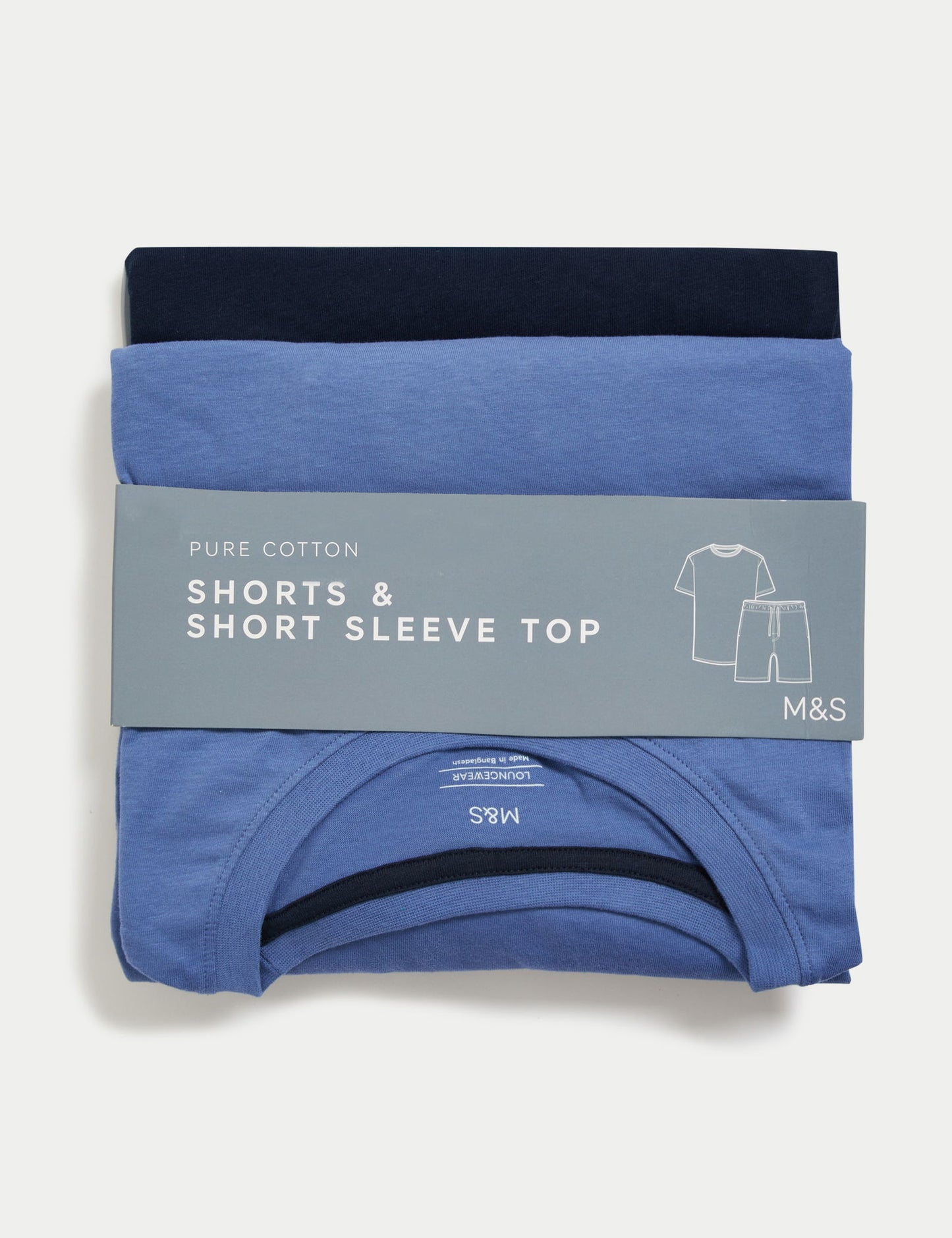 Saf Pamuklu Kısa Kollu Pijama Takımı