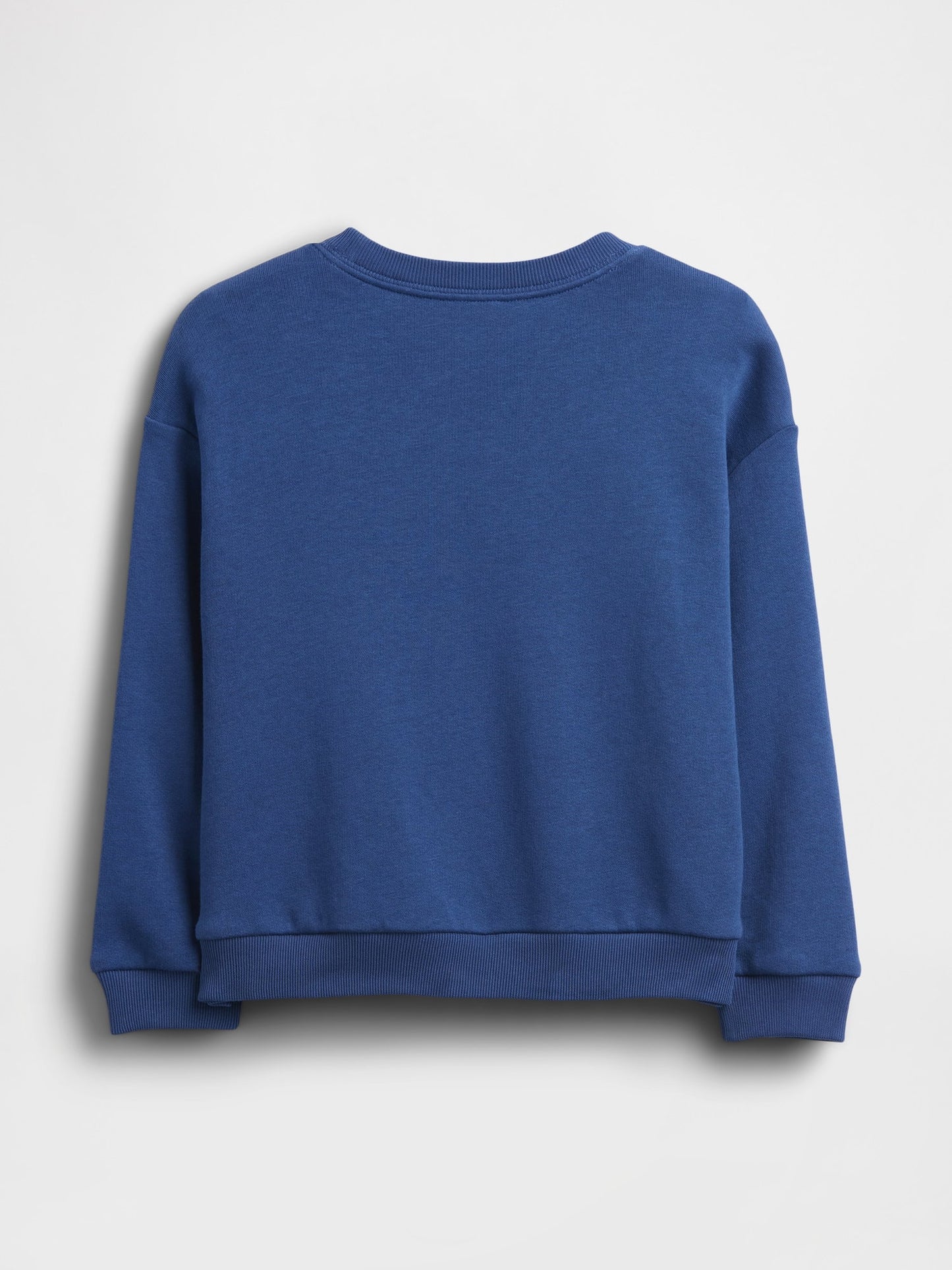 Koyu Mavi Relaxed Fransız Havlu Kumaş Grafik Baskılı Sweatshirt