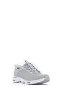 Skechers Kadın Gri Glide Step Gratify Bağcıklı Kumaş Sneaker
