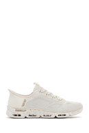 Skechers Kadın Bej Glide Step Gratify Bağcıklı Kumaş Sneaker