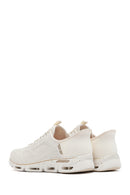 Skechers Kadın Bej Glide Step Gratify Bağcıklı Kumaş Sneaker