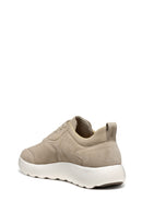 Geox Erkek Bej U Xtors A - Suede Bağcıklı Süet Deri Sneaker