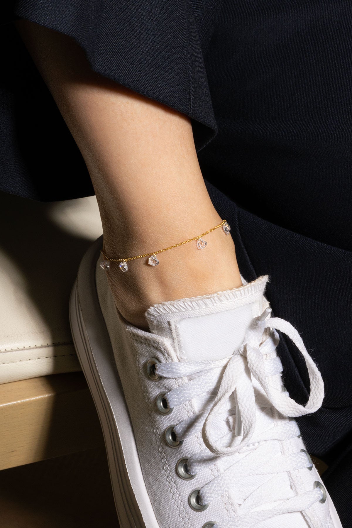 Işıltılı Kalp 18 Ayar Sarı Altın Kaplama 25 Cm Gümüş Hal Hal 1120890144