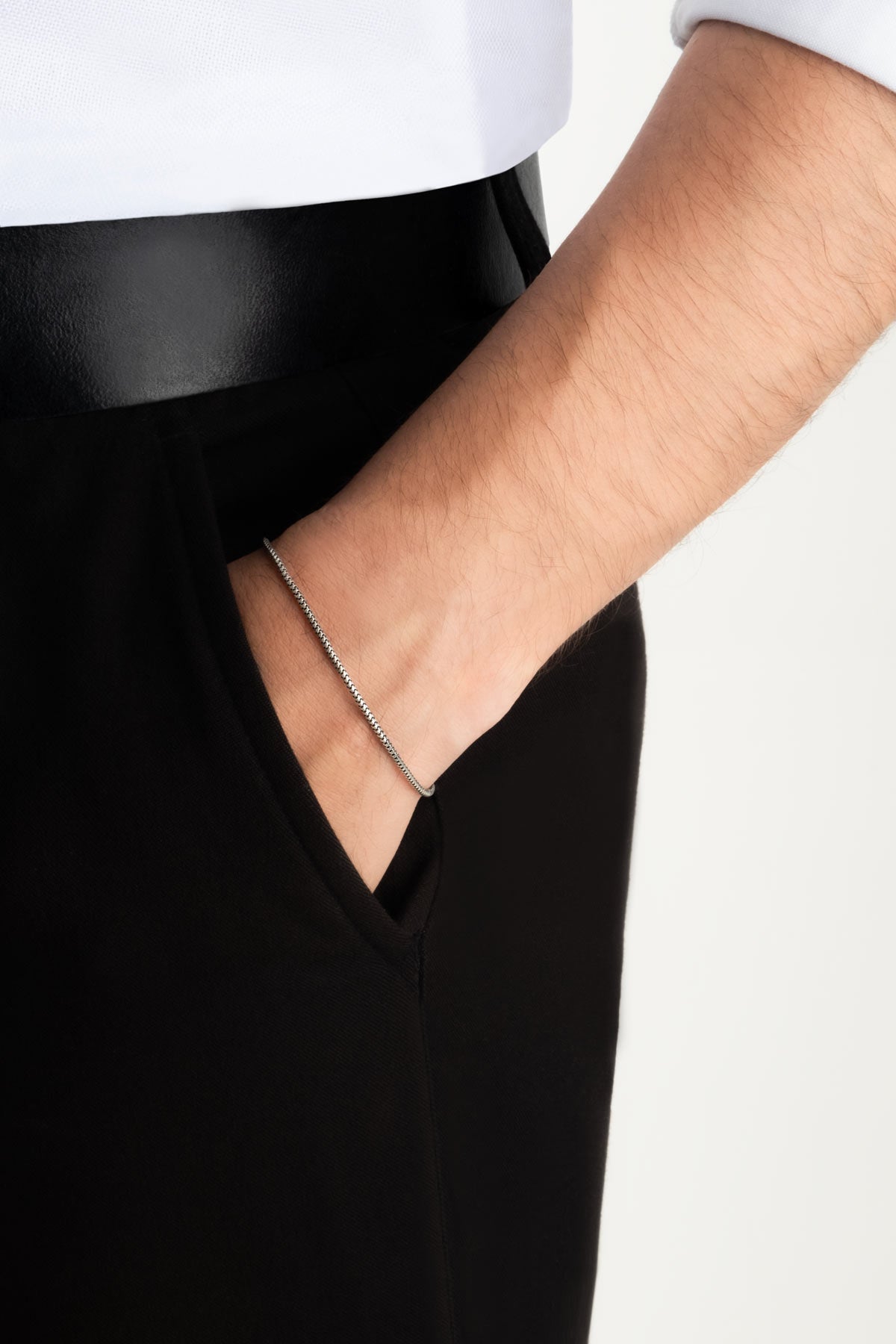 Minimal Tasarım Oksitli 21 Cm Gümüş Erkek Bileklik 1172673799