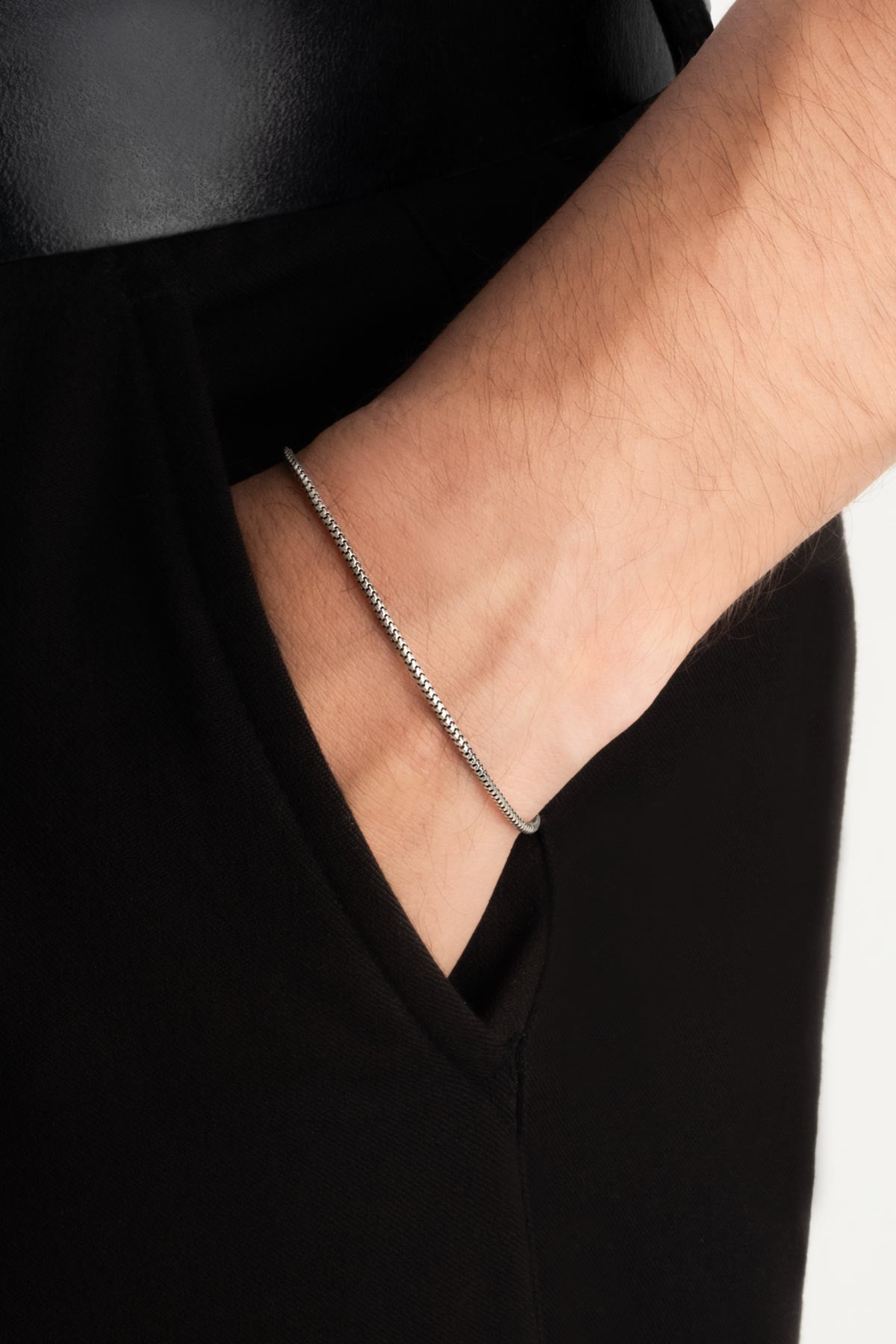 Minimal Tasarım Oksitli 21 Cm Gümüş Erkek Bileklik 1172673799