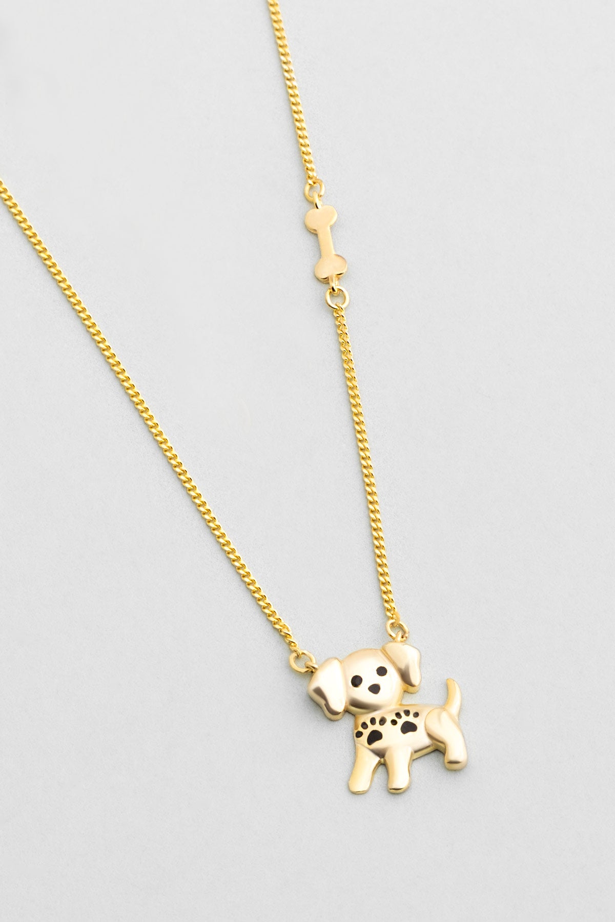 Little Dog 18 Ayar Sarı Altın Kaplama 48 Cm Gümüş Kolye 1174725544
