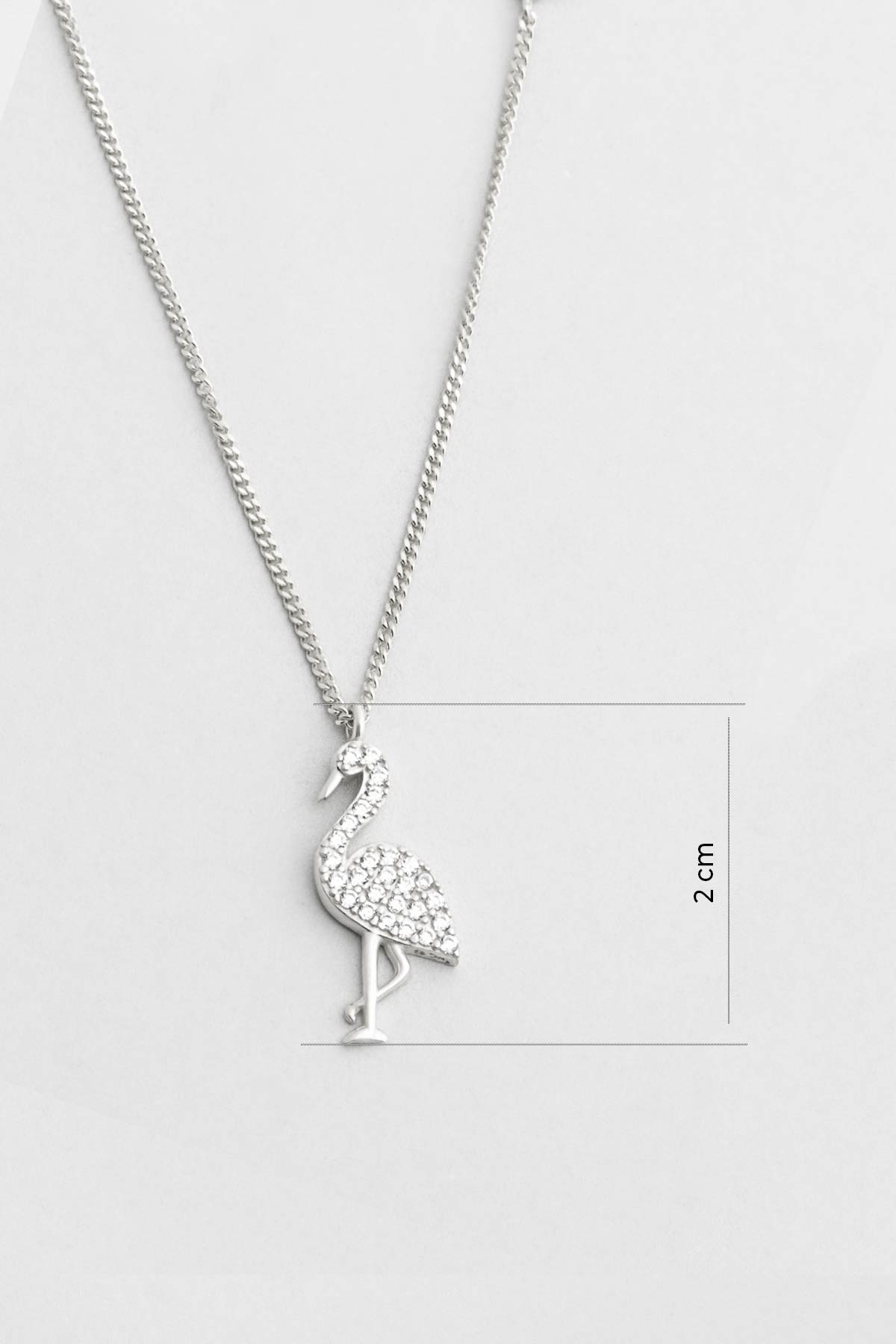 Little Swan 18 Ayar Beyaz Altın Kaplama 45 Cm Gümüş Kolye 1174750199