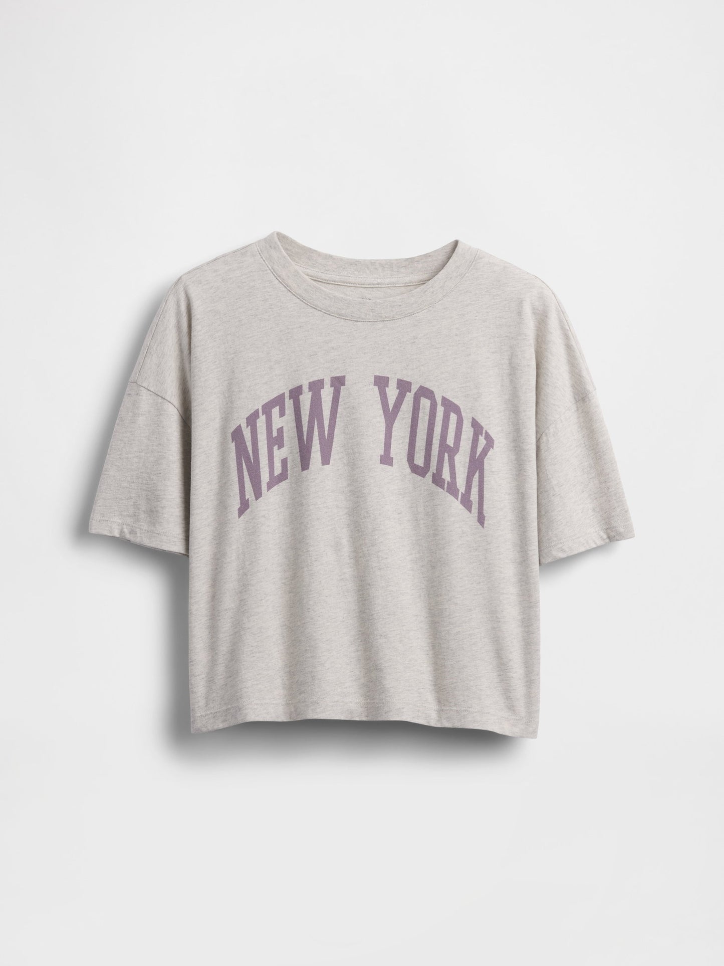 Açık Gri Oversized Grafik Baskılı T-shirt