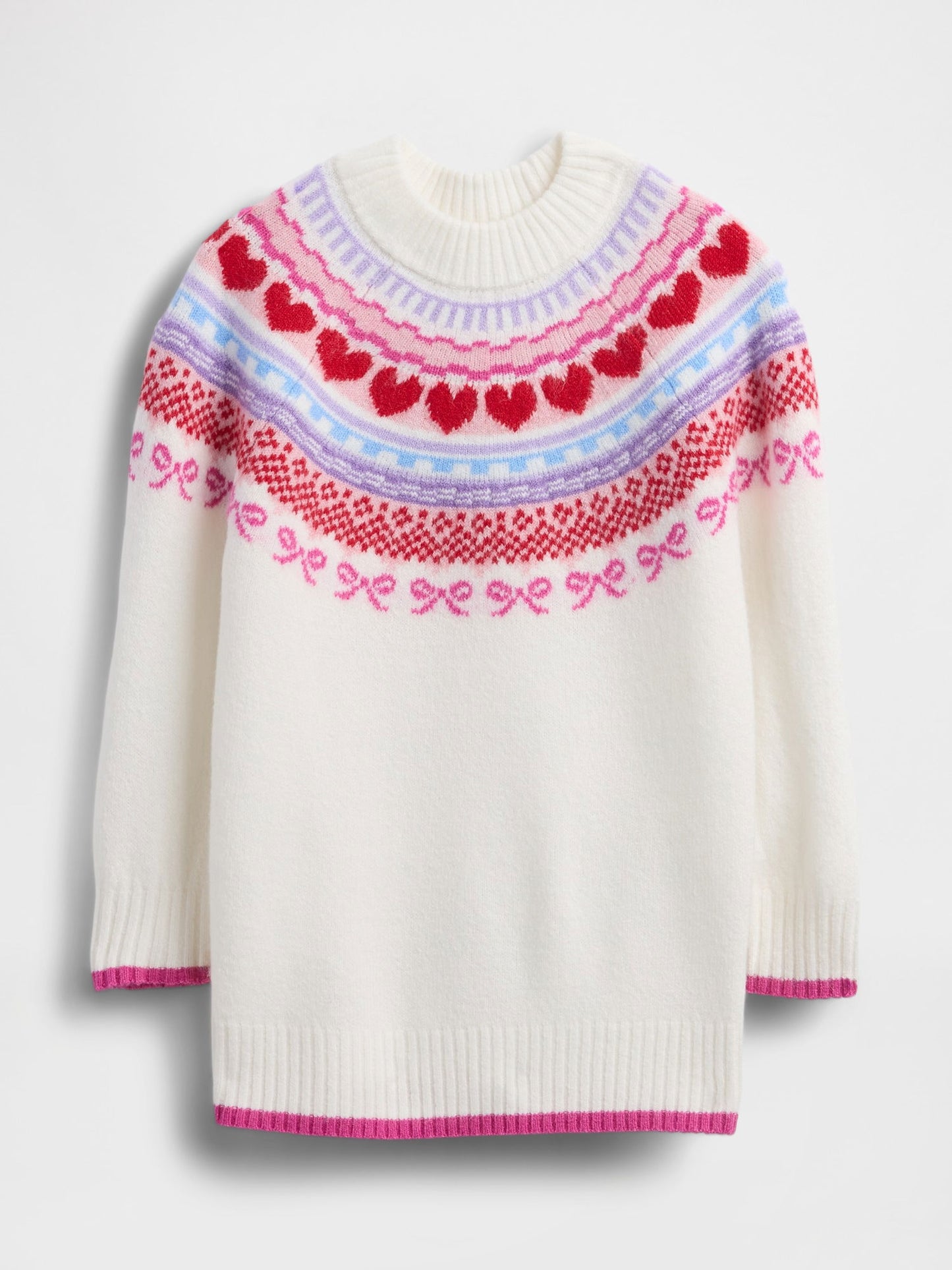Kırık Beyaz Bebek & Küçük Çocuk Fair Isle Kazak Elbisesi