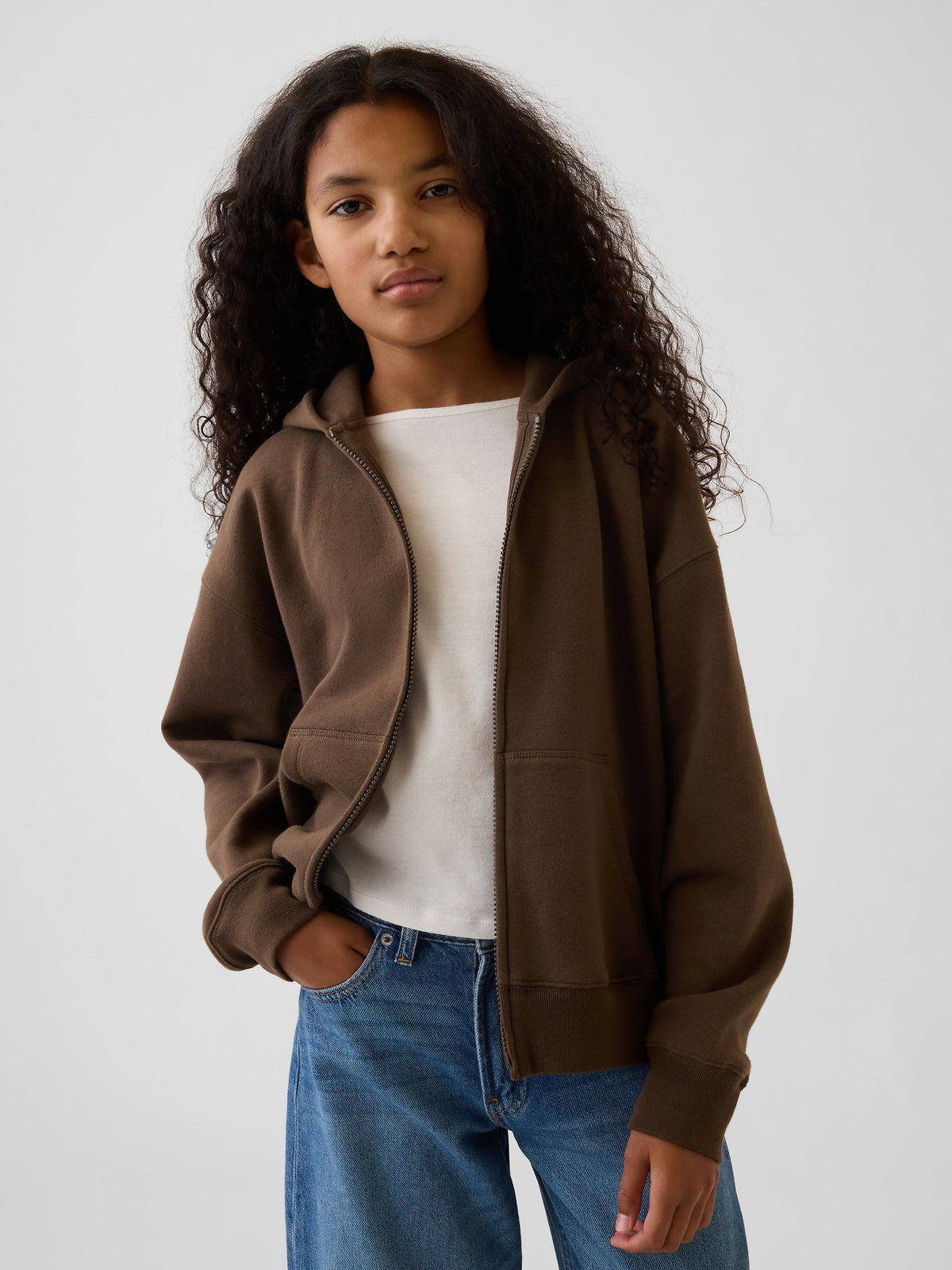 Kahverengi Vintagesoft Fermuarlı Sweatshirt
