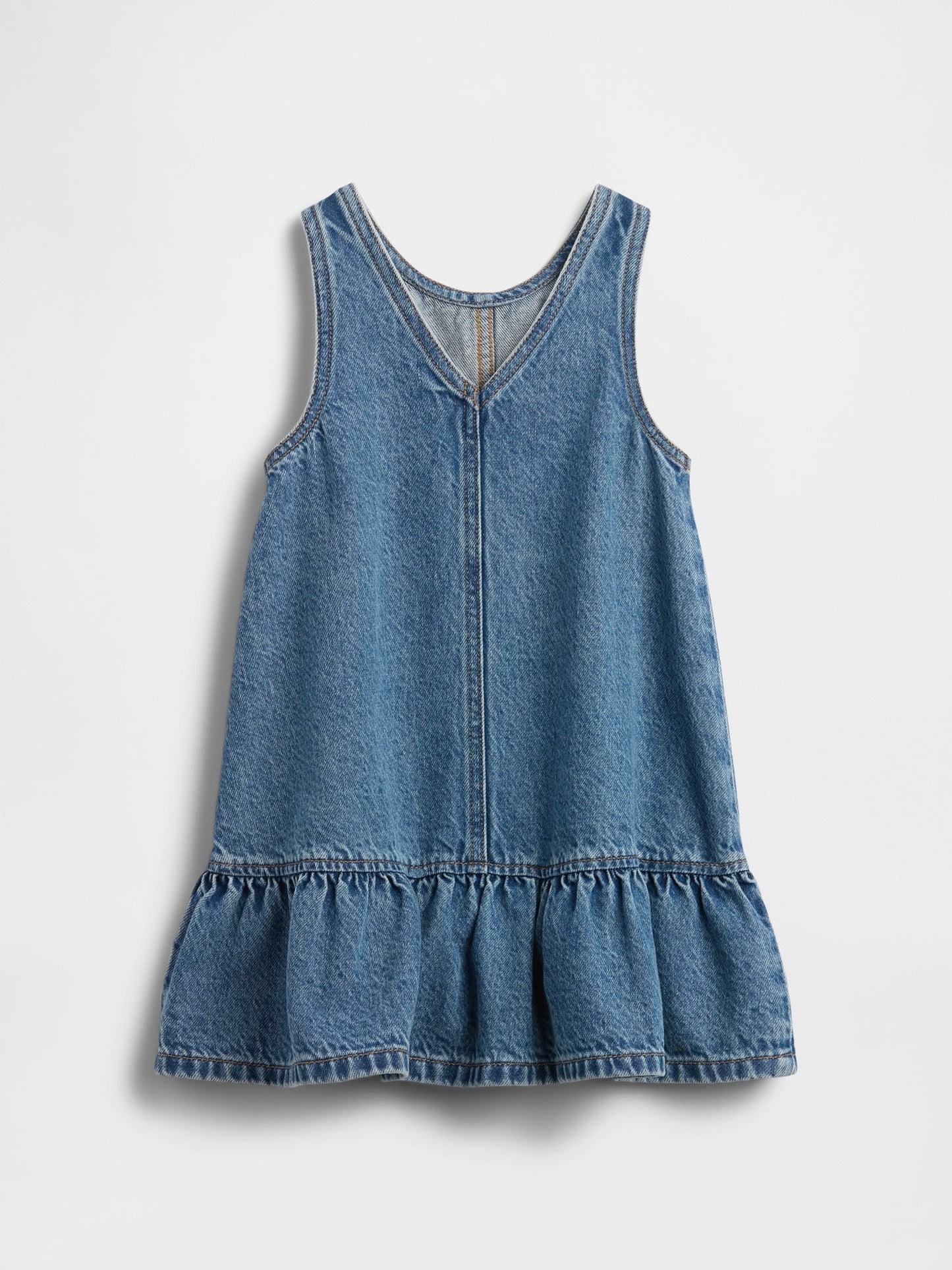 Mavi Fırfırlı Denim Tulum