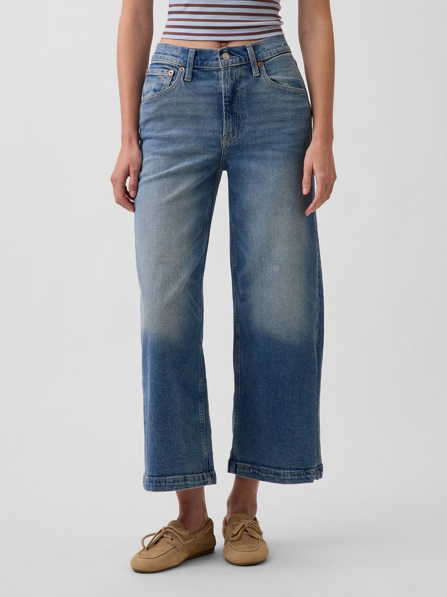 Mavi High Rise Stride Wide-leg Ankle Jean Pantolon