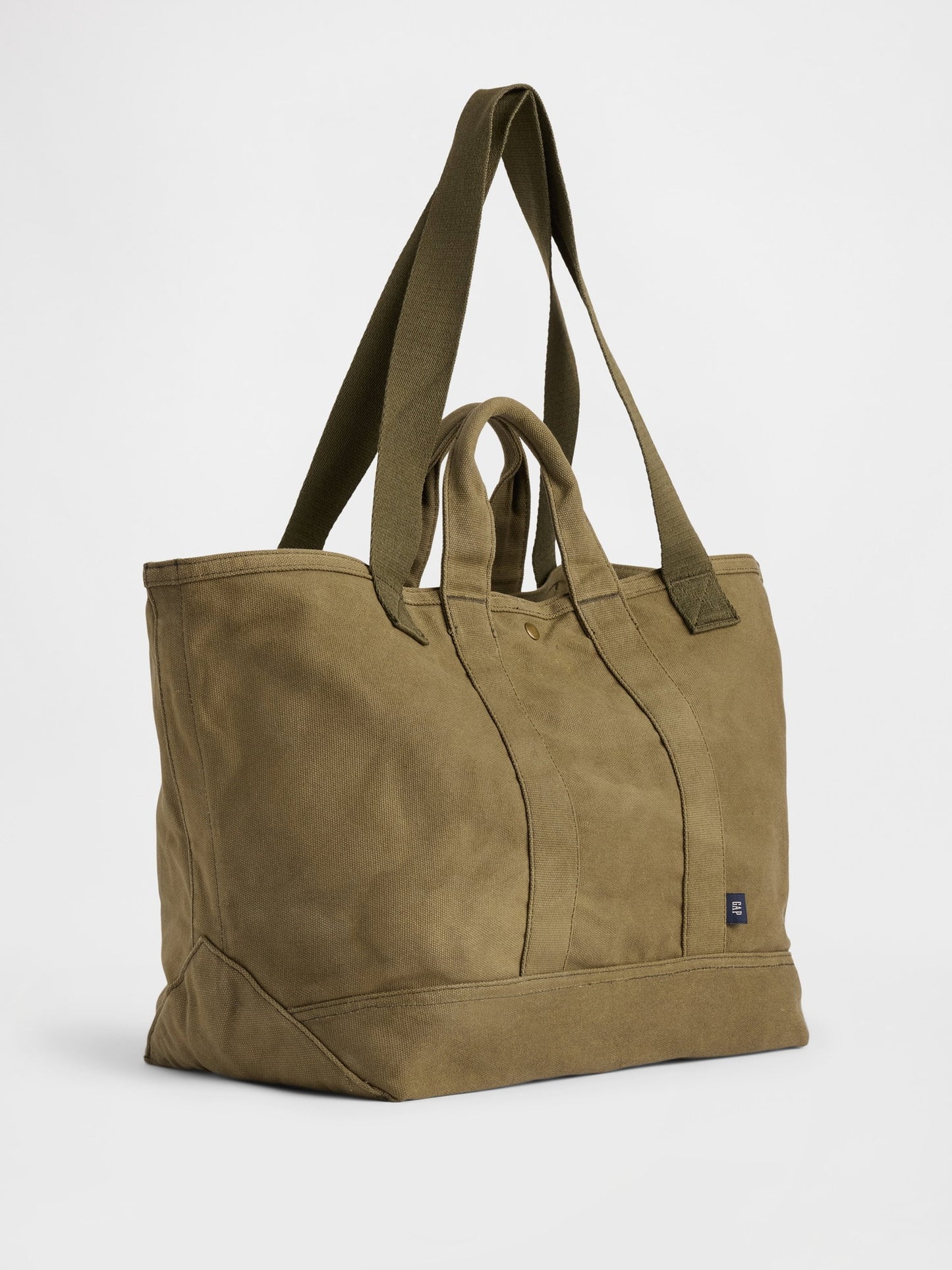 Haki Waxed Canvas Tote Çanta