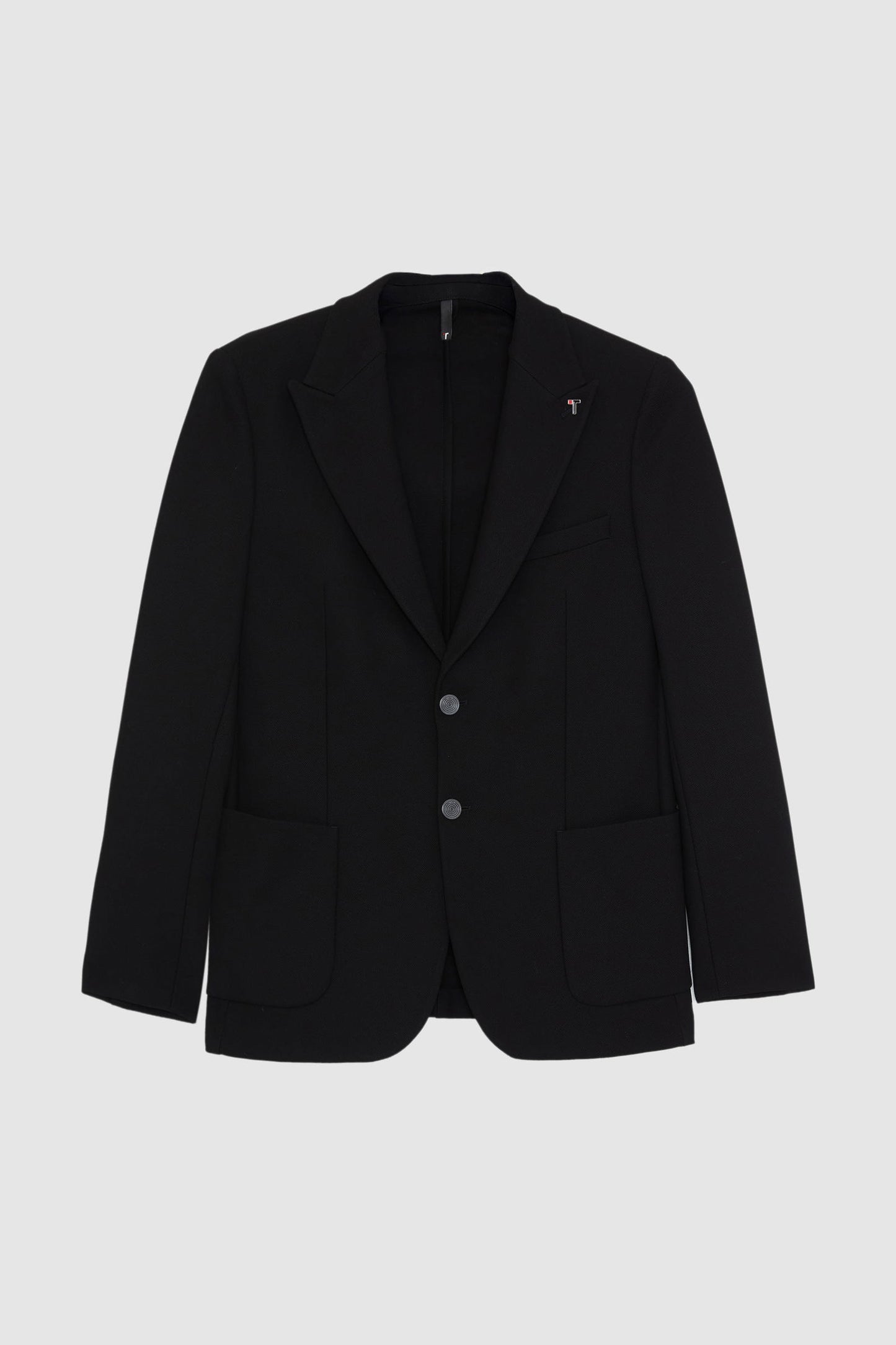 Tween Slim Fit Siyah Diyogonal Kumaş Ceket