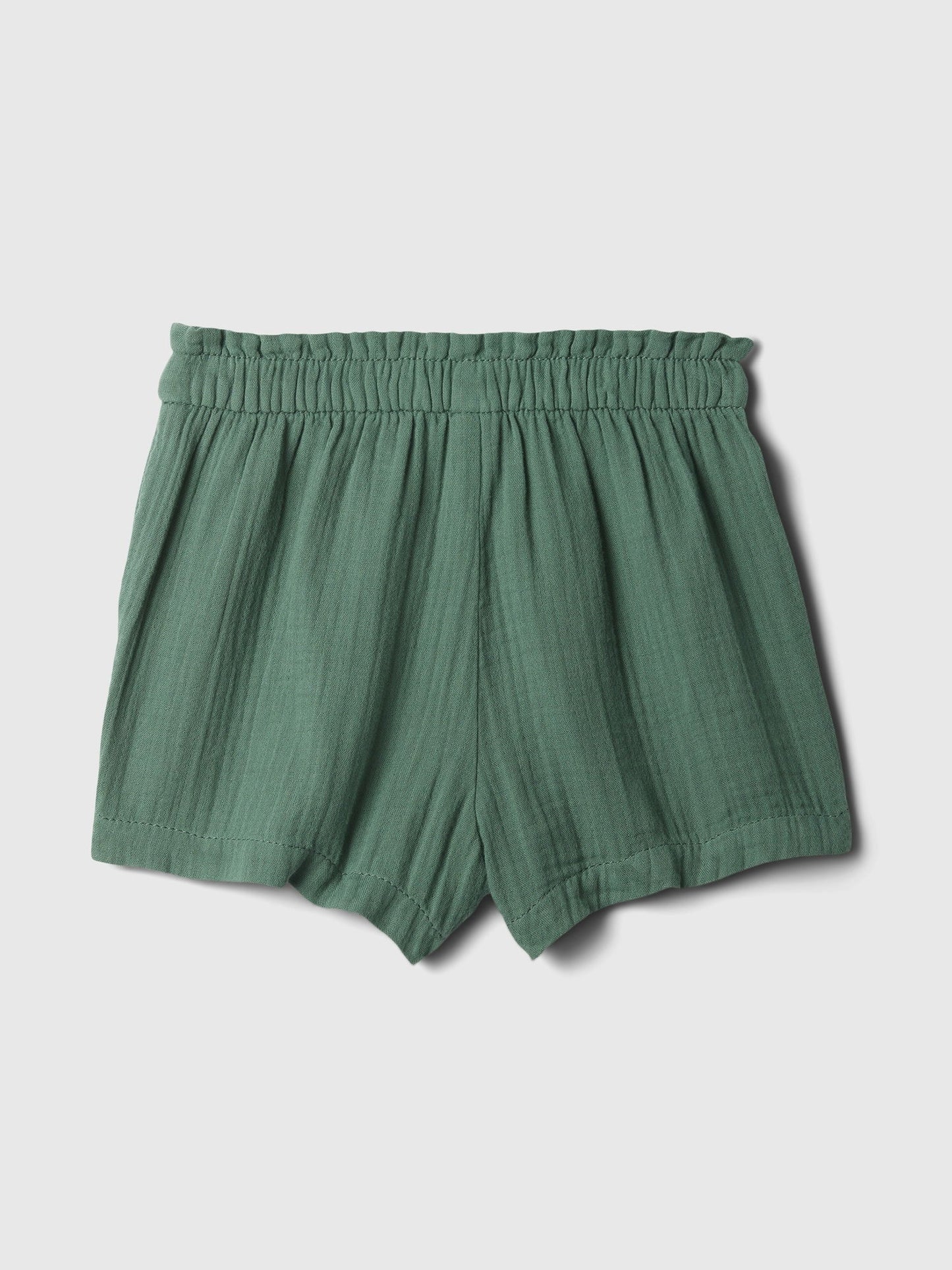 Haki Crinkle Gauze Pull-on Şort
