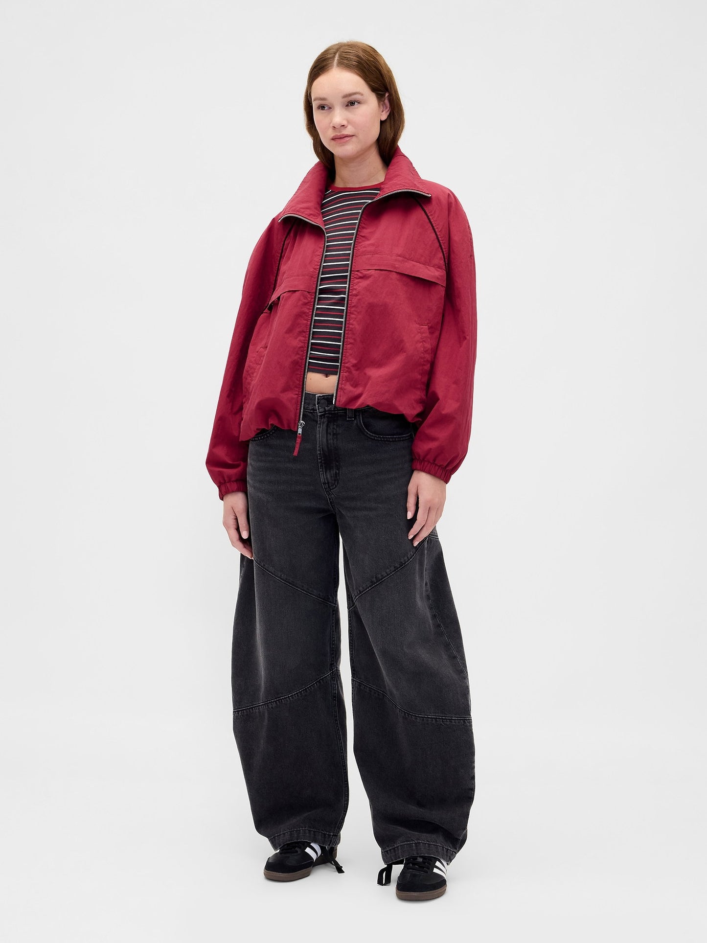 Kırmızı Stranger Things Flannel-astarlı Track Ceket