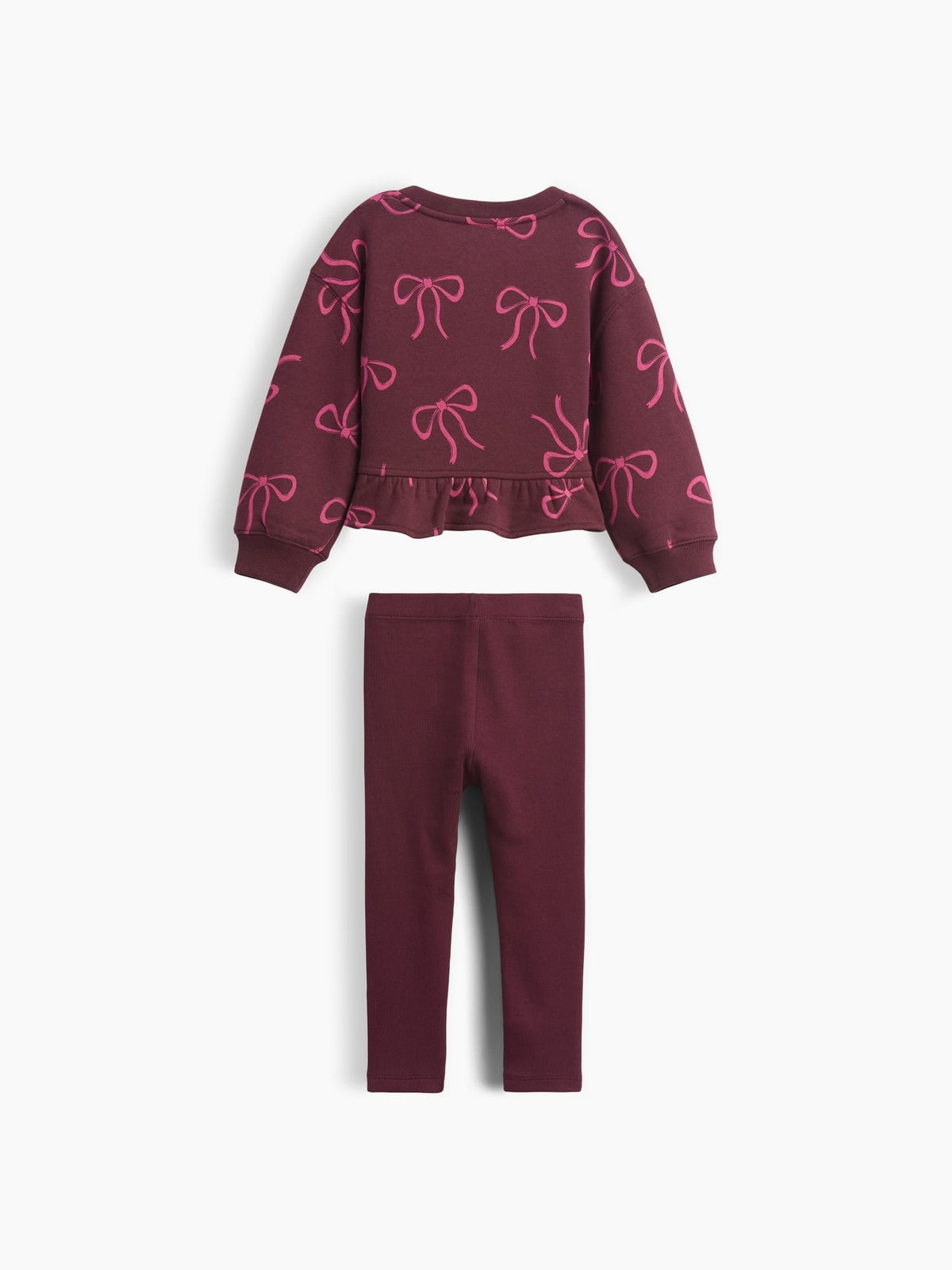 Mor Peplum Sweatshirt & Tayt Two-piece Set