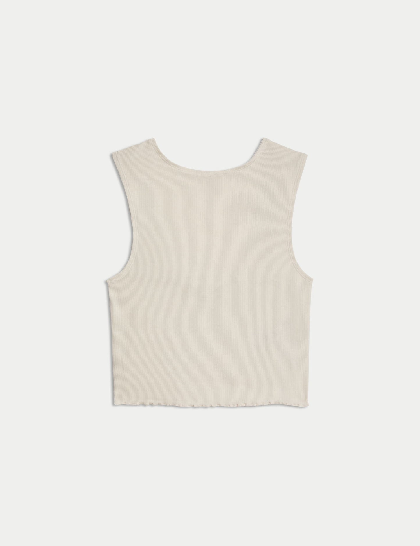 Pamuklu Ribanalı Crop Pijama Üstü
