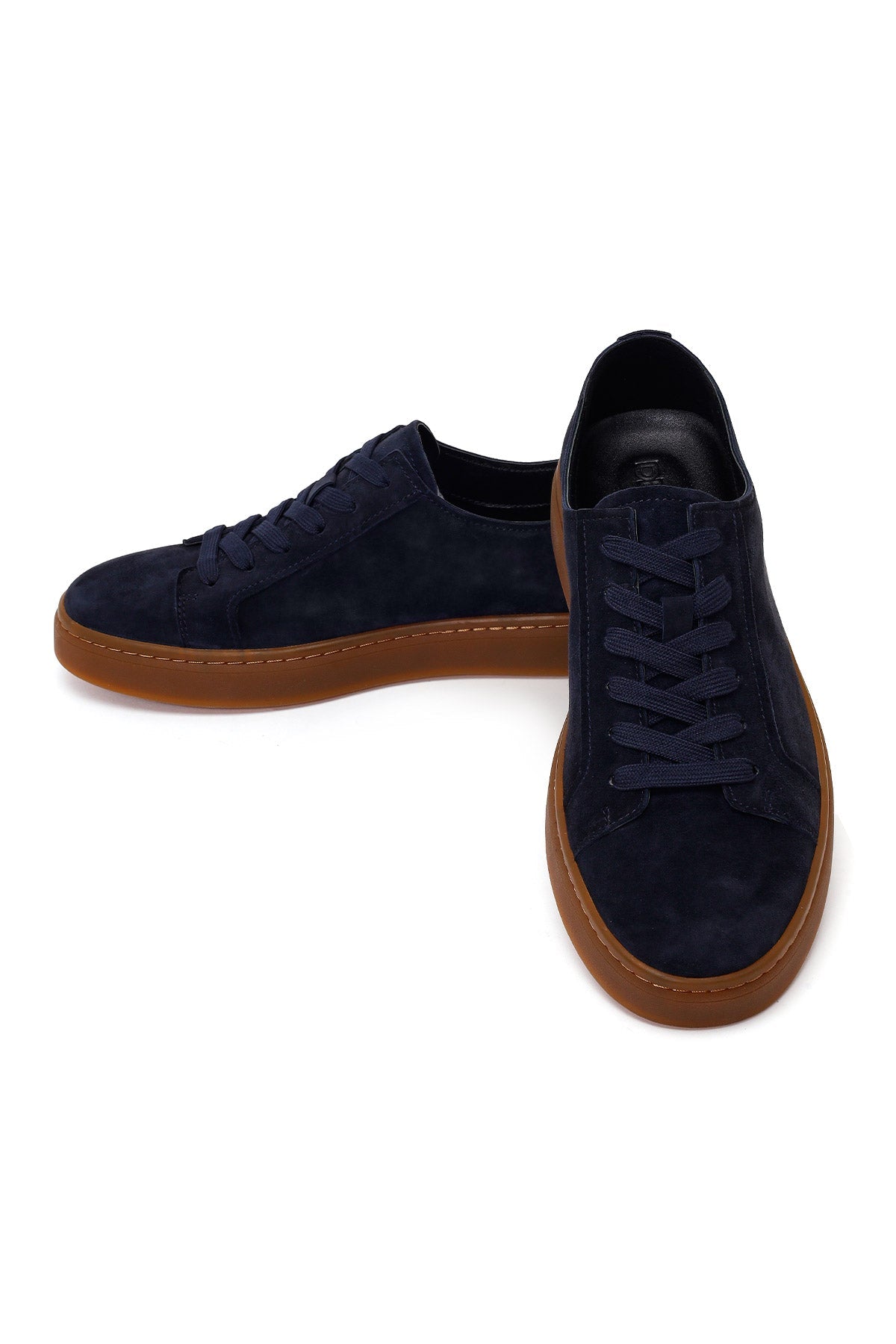 Erkek Lacivert Bağcıklı Süet Deri Sneaker
