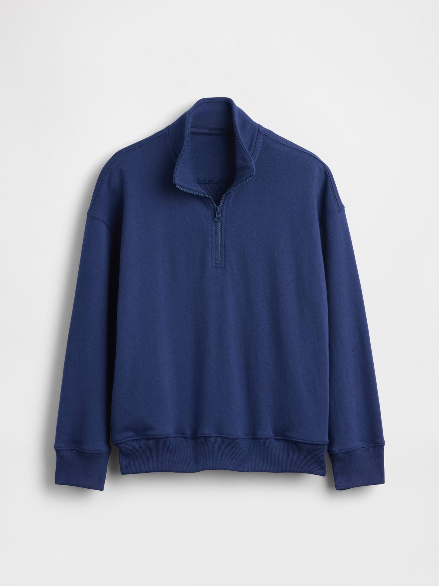 Kobalt Mavisi Vintagesoft Terry Relaxed Yarım Fermuarlı Sweatshirt