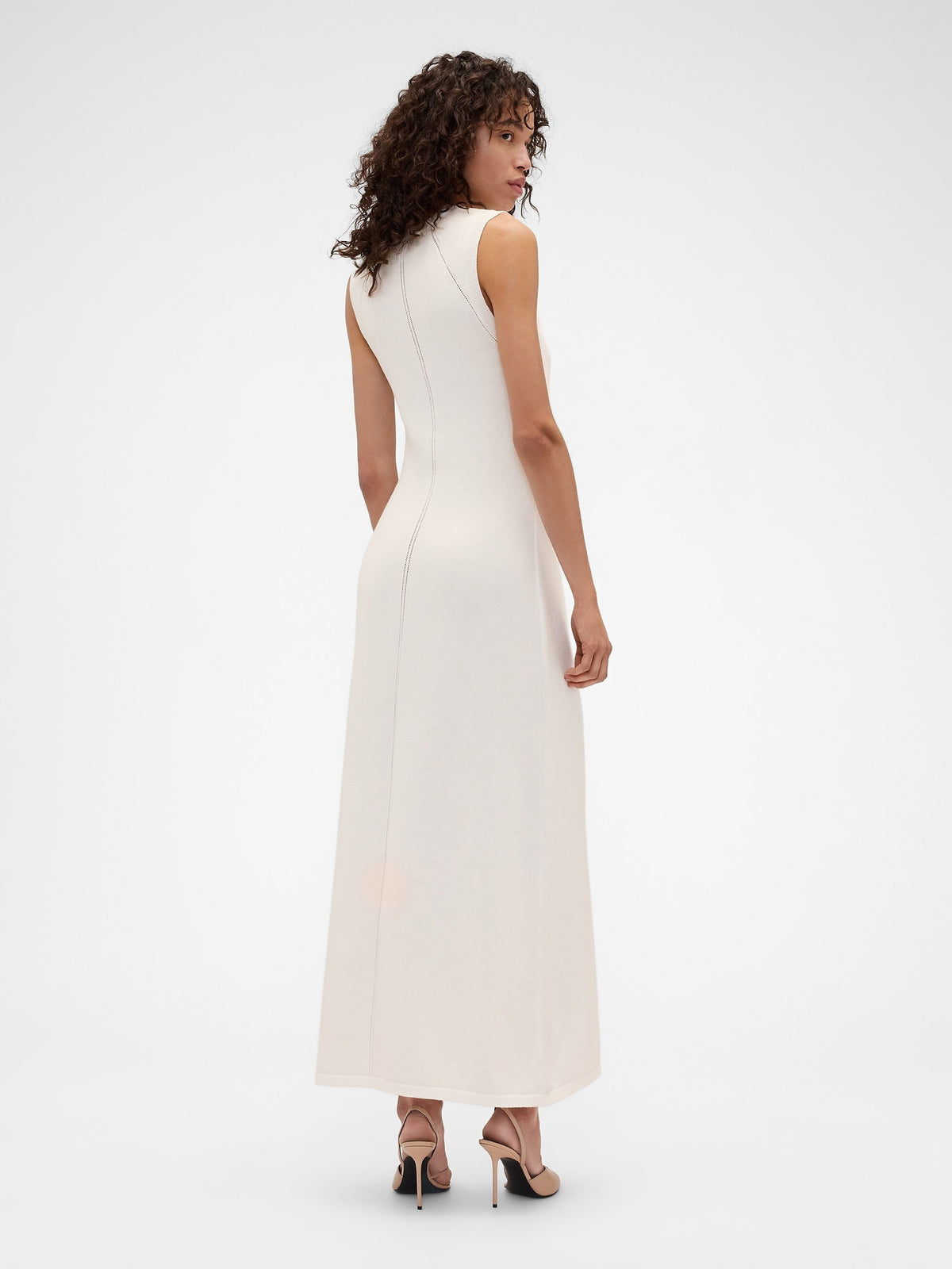 Beyaz Gap × Victoria Beckham Triko Maxi Elbise