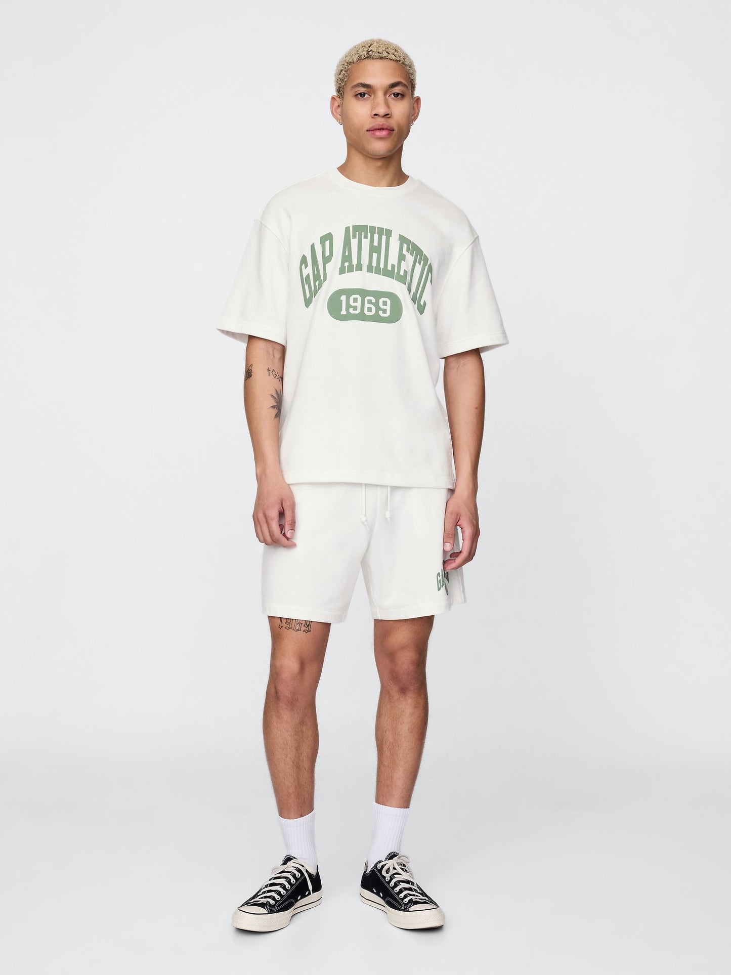 Beyaz Vintagesoft Athletic Gap Logo Sweatshirt
