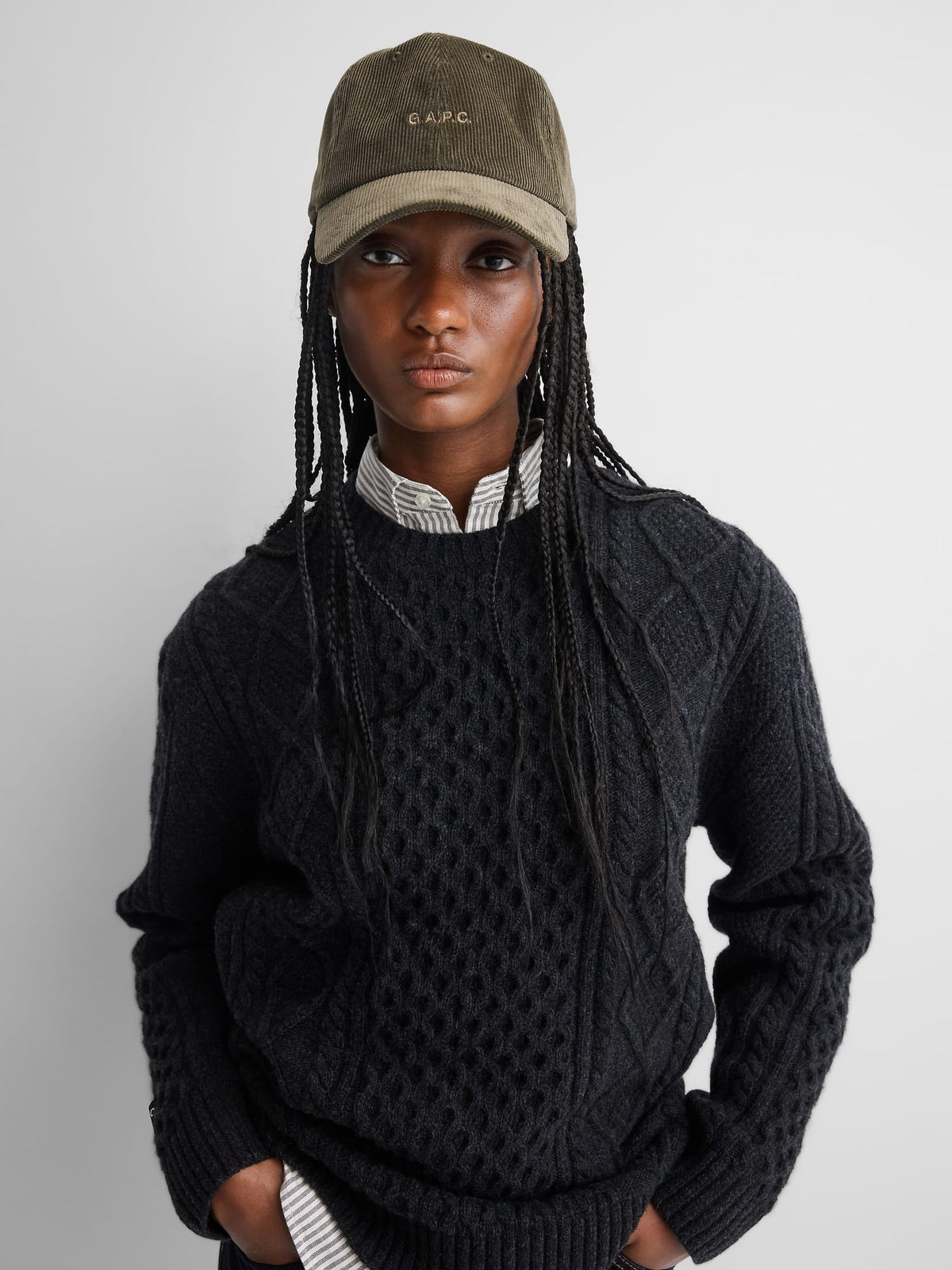 Yeşil Gap × A.p.c. Logo Kadife Şapka