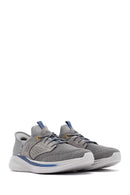 Skechers Erkek Gri Slade Bağcıklı Kalın Tabanlı Kumaş Sneaker