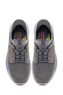 Skechers Erkek Gri Slade Bağcıklı Kalın Tabanlı Kumaş Sneaker